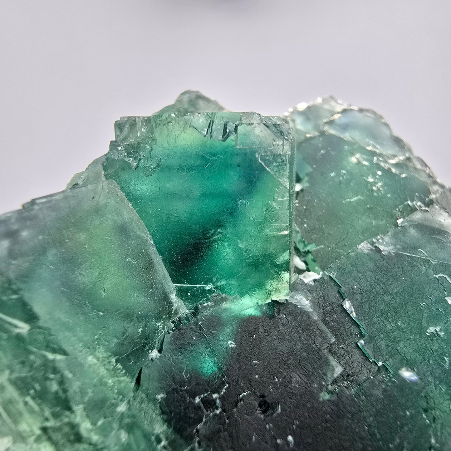 Große Phantom Fluorit Würfel Stufe grün gelb Okorusu Namibia 73*67*38mm Sammlung