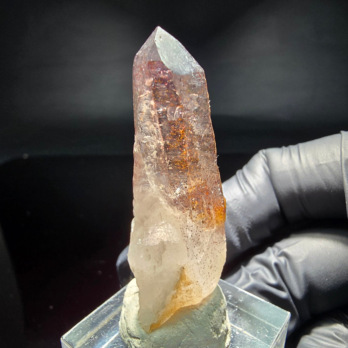 Klare Phantom Amethyst Rauchquarz mit rotem Eisen Brandberg, Namibia 47*19*13mm