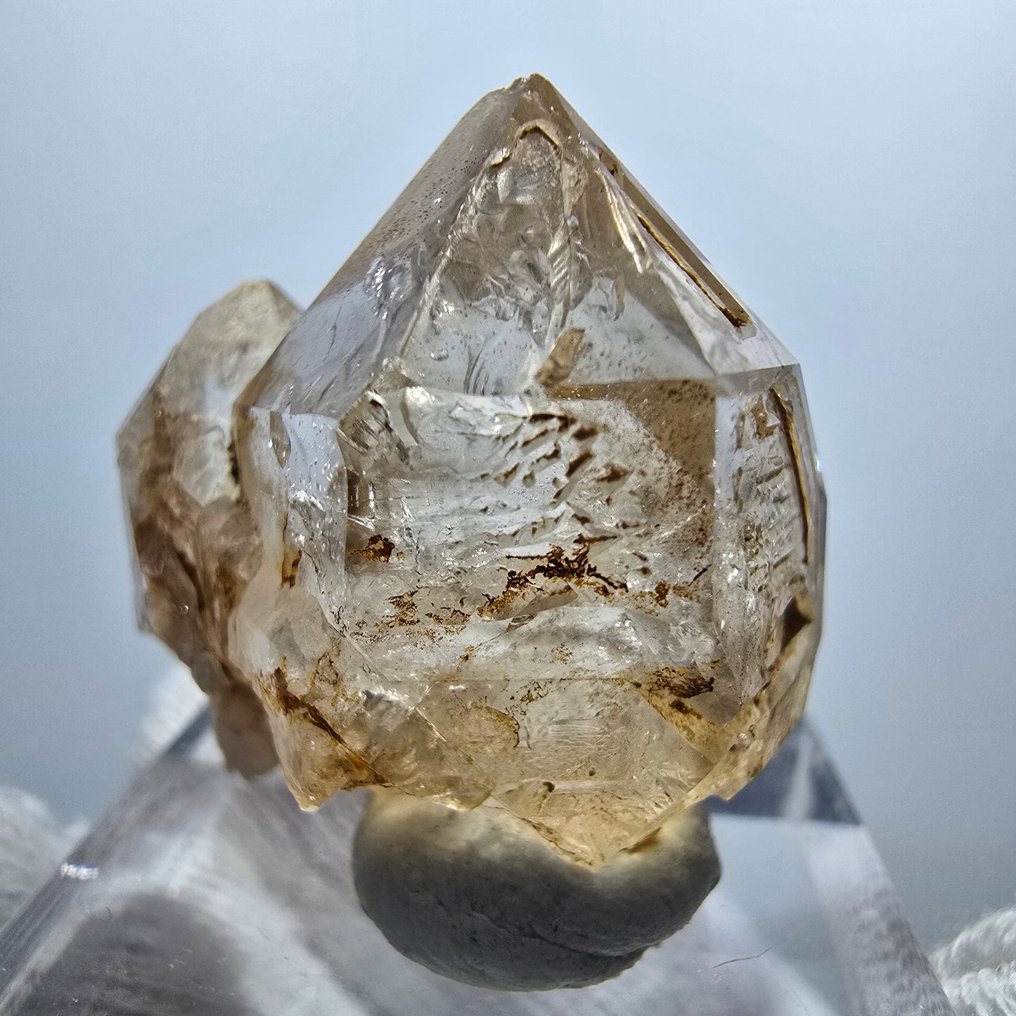 Enhydro Phantom Smoky Quartz Scepter, 1x Bubble Goboboseb, Namibia 25*24*17mm