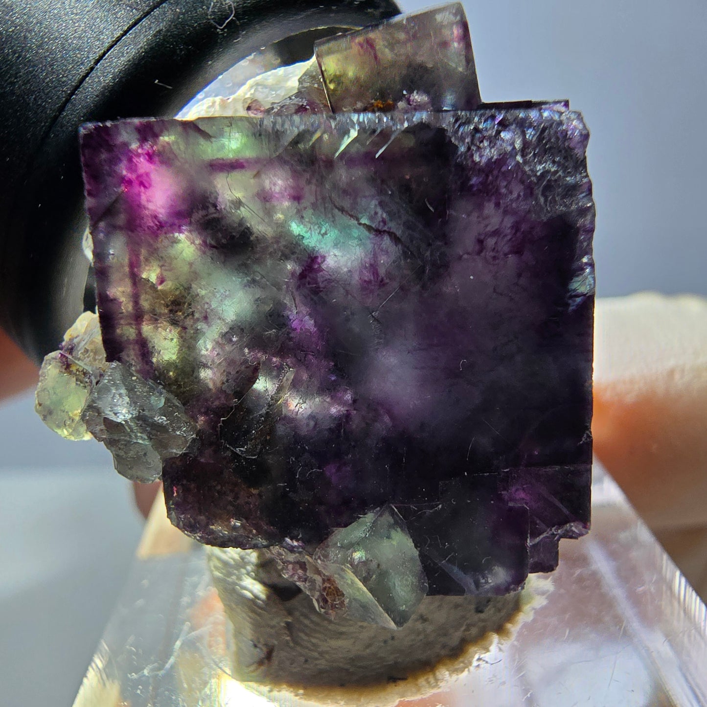 Phantom Fluorit Würfel Stufe, grün lila Okorusu, Namibia 27*22*18mm