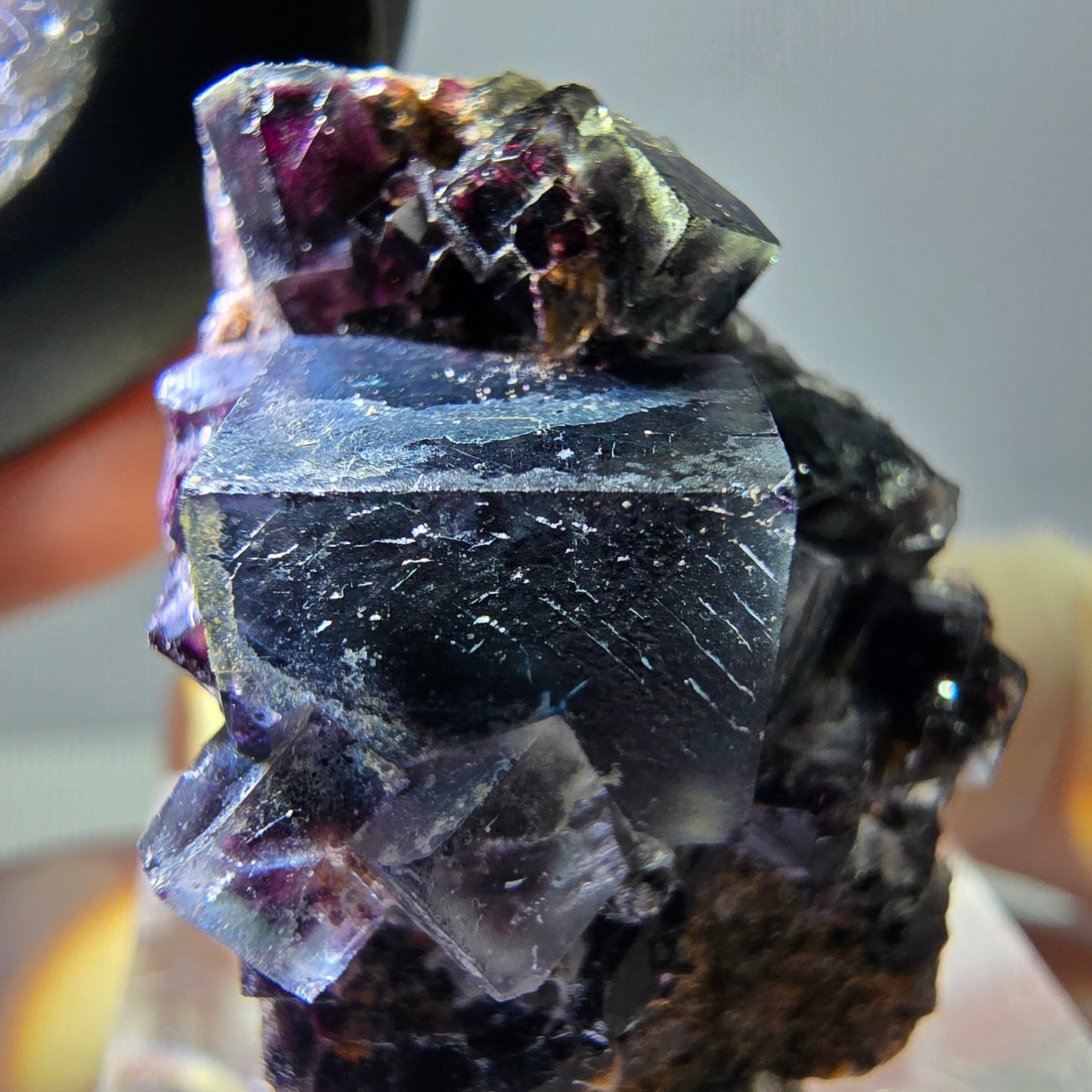 Phantom Fluorit Würfel Stufe, grün lila Okorusu, Namibia 27*21*20mm