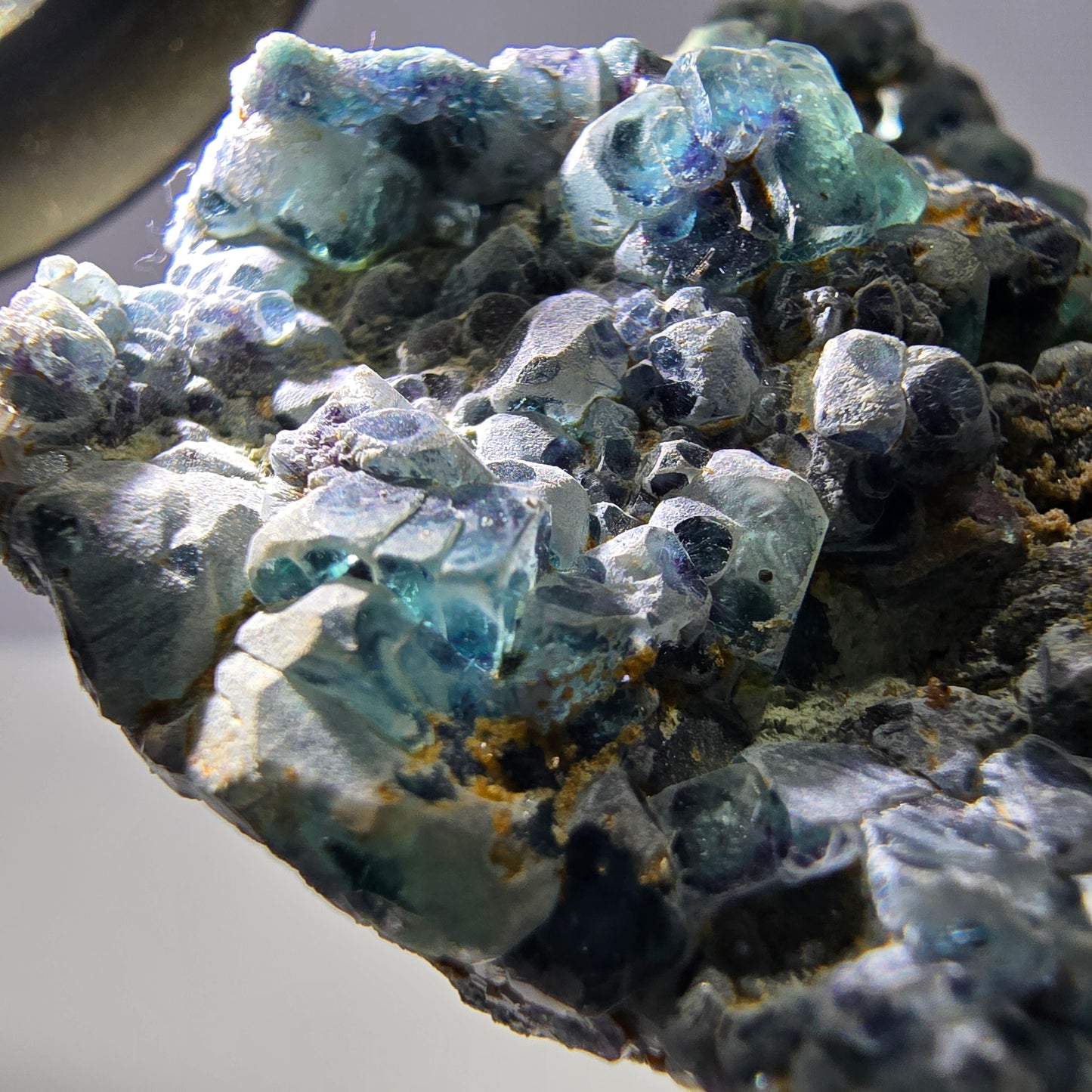 Cube de fluorite fantôme zonal, spécimen de tourmaline Schorl, Erongo, Namibie, 59 x 47 x 23 mm