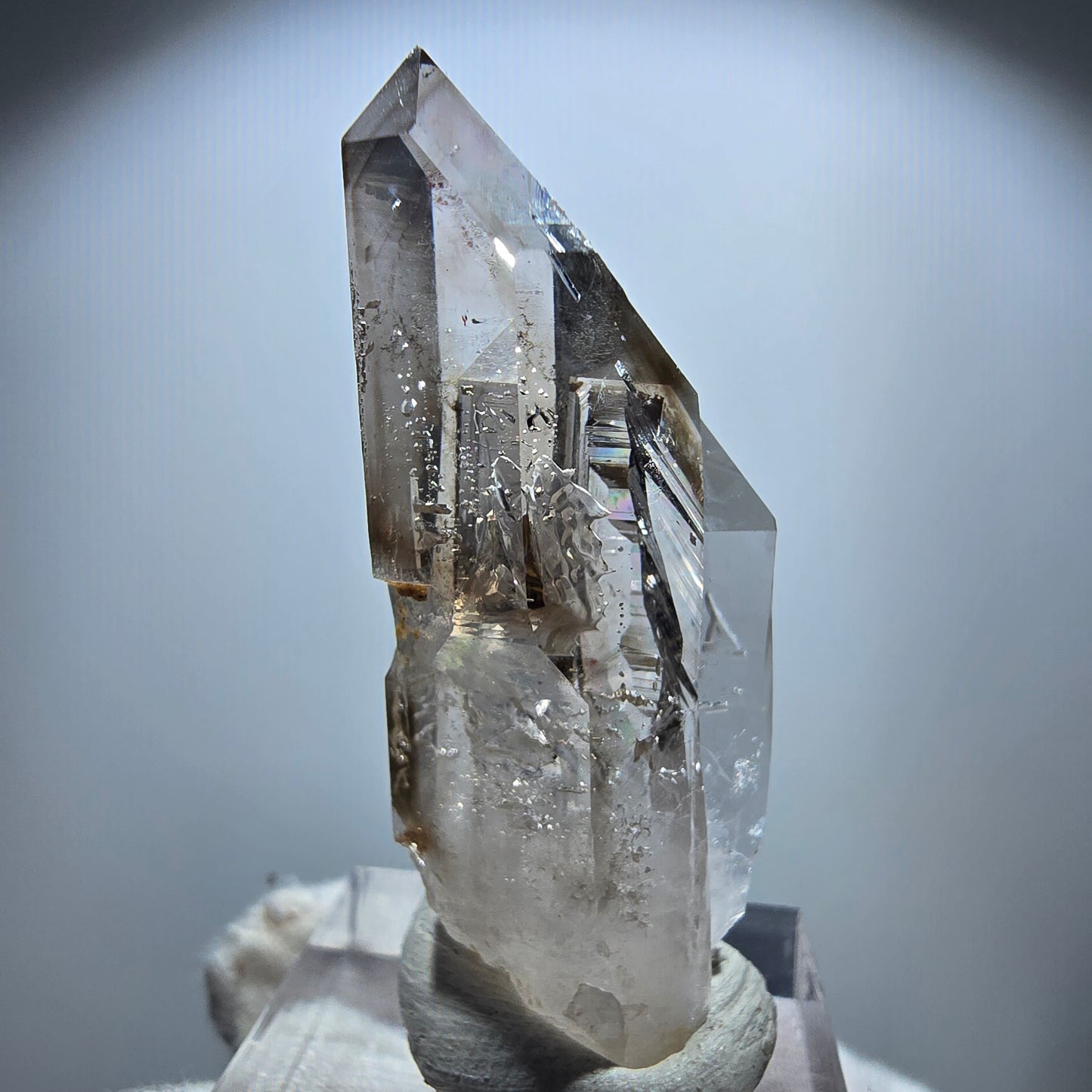 Klare Phantom Rauchquarz Zepter Stufe Goboboseb, Namibia 45*21*17mm
