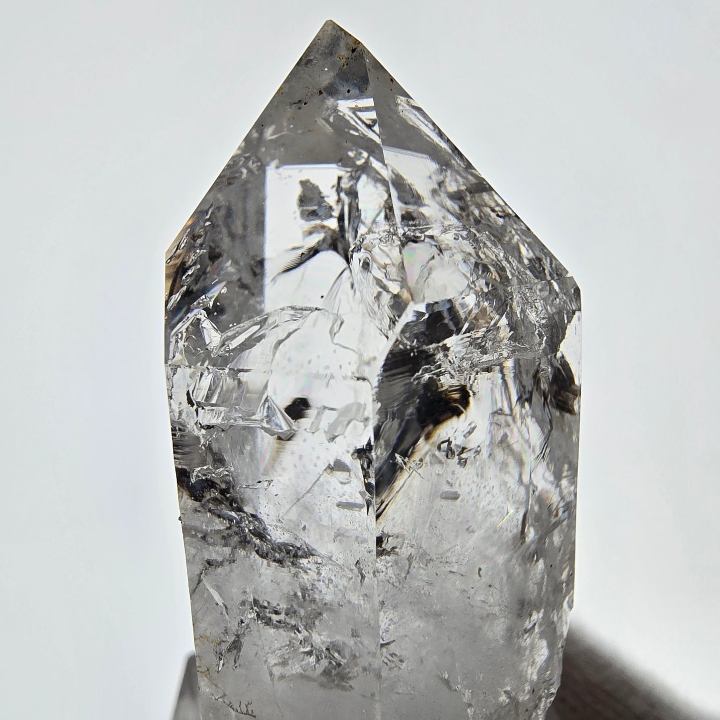 Sceptre en quartz fumé lémurien Enhydro, 1 pochette Saint-Valentin à bulles, Namibie 49 x 23 x 25 mm