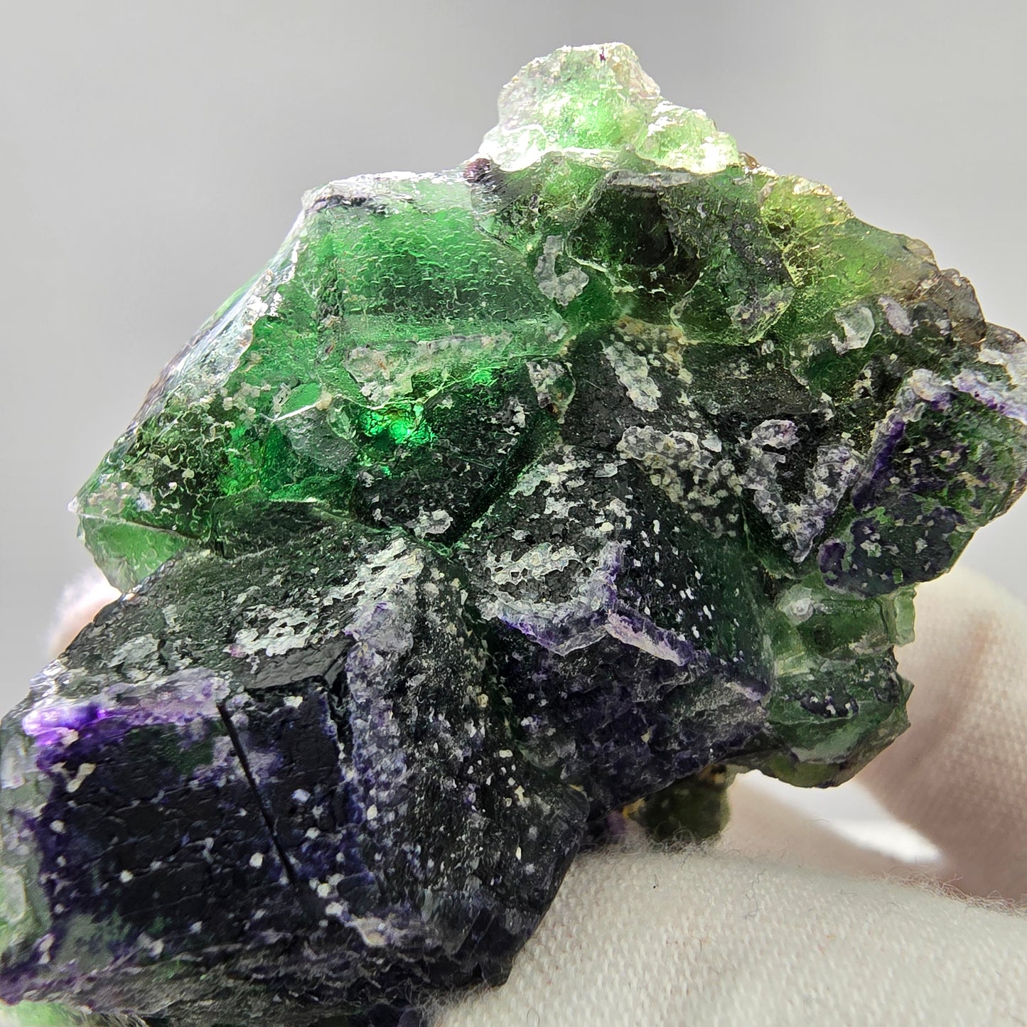 Phantom Fluorit Würfel Stufe grün lila Erongo, Namibia 67*40*35mm Sammlung