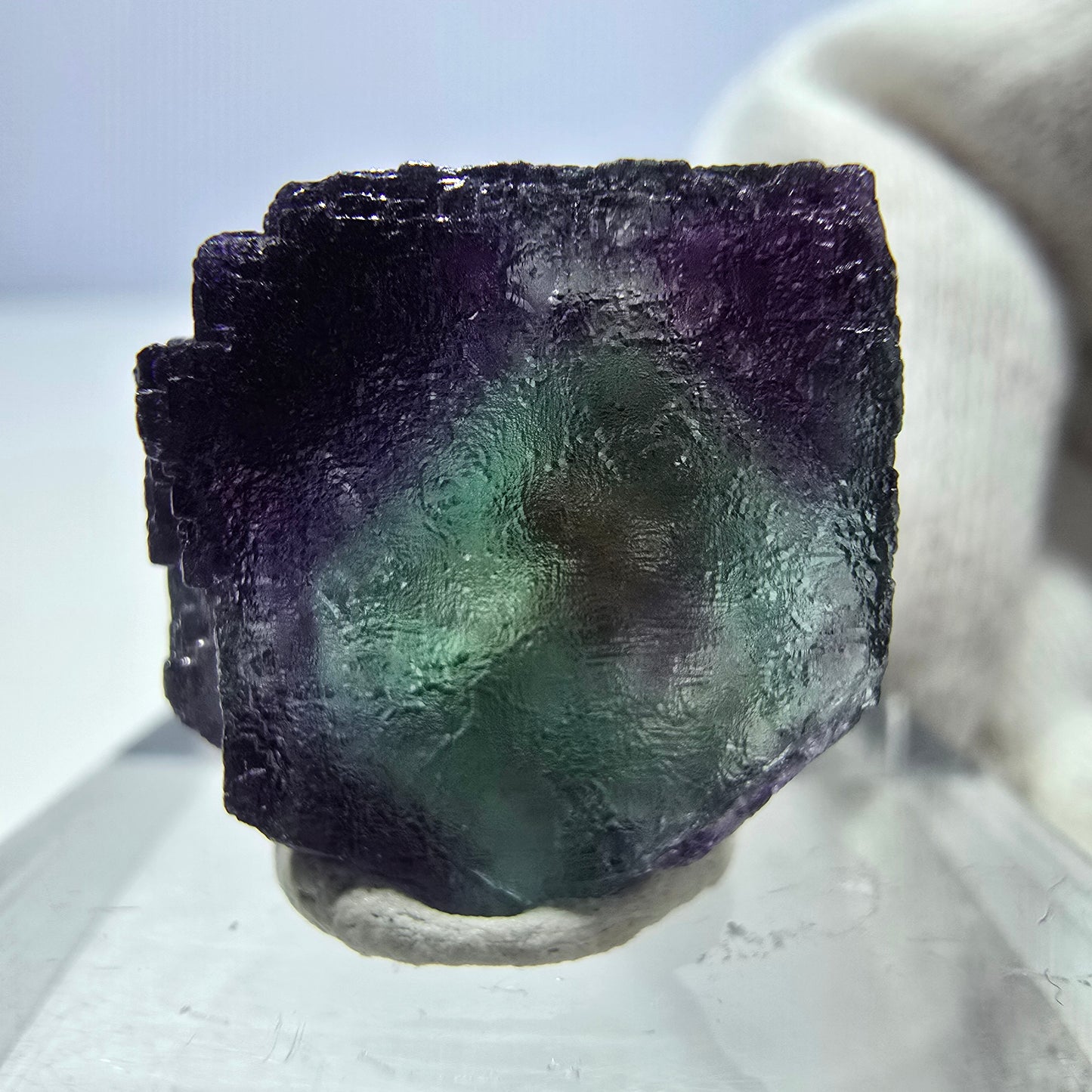 Spécimen de cube de fluorite fantôme parqueté zonal Okorusu, Namibie 16*16*14mm
