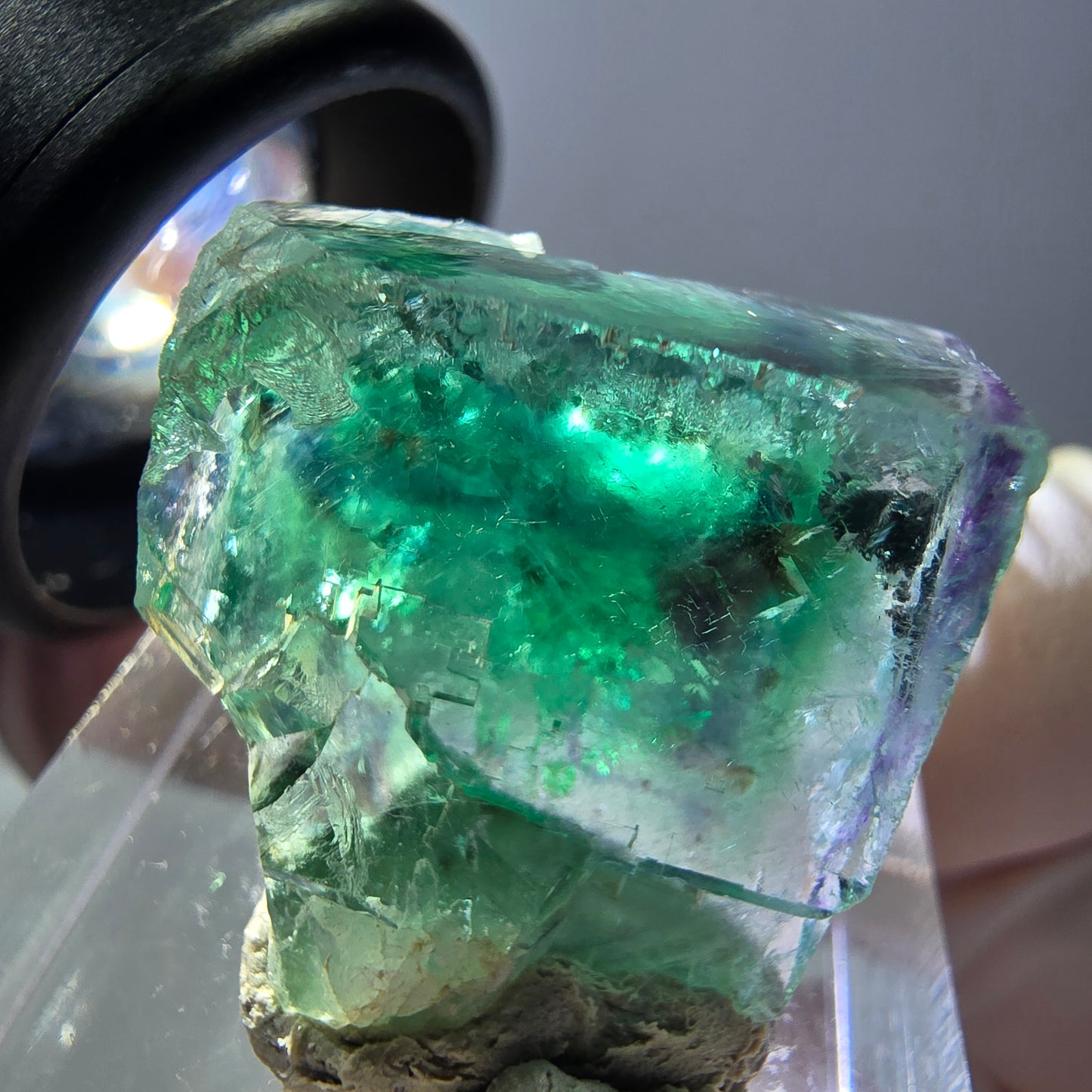 Klarer Phantom Fluorit Würfel parkettiert, grün Okorusu, Namibia 20*17*17mm