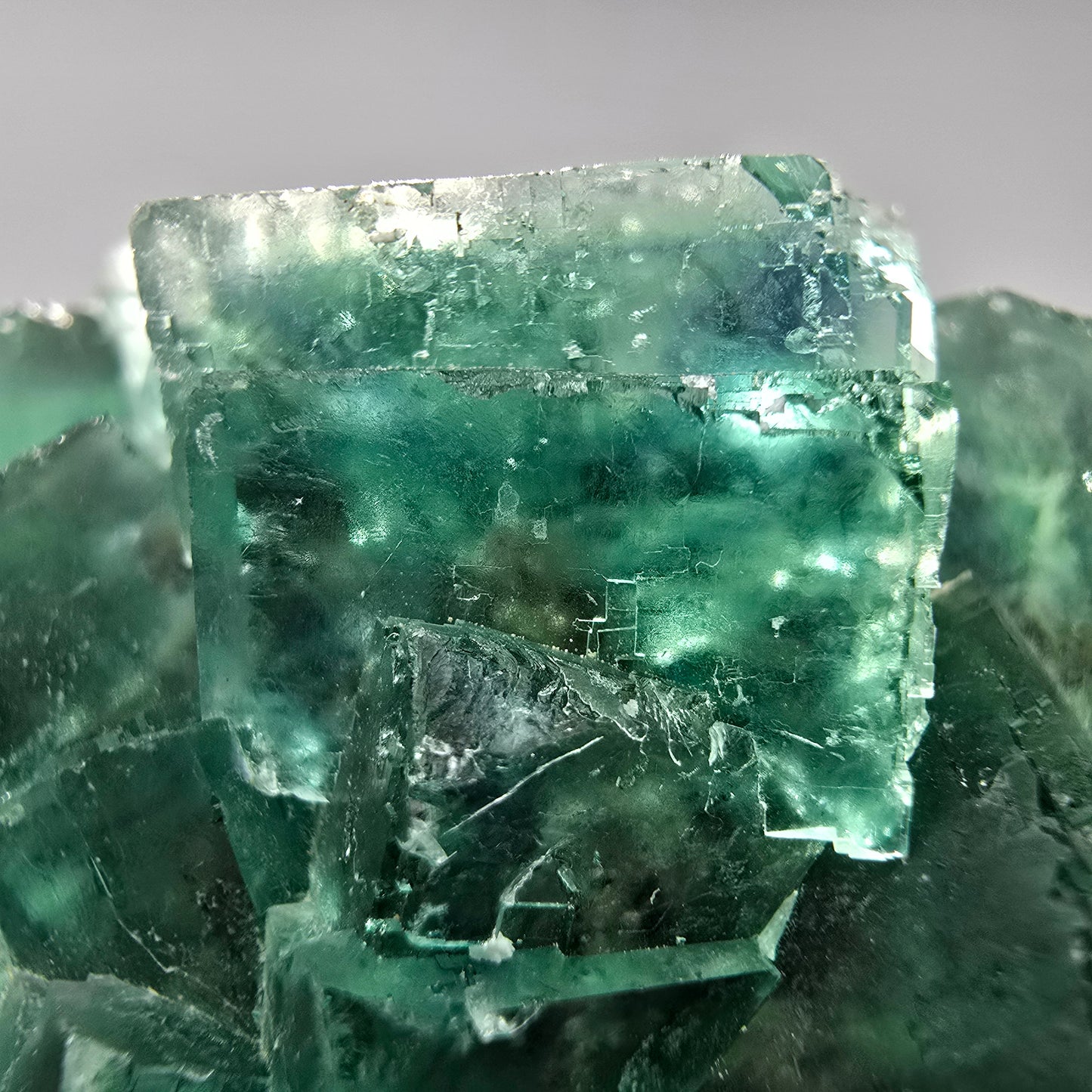 Sehr klare Phantom Fluorit Würfel Stufe grün Okorusu Namibia 65*44*40mm Sammlung