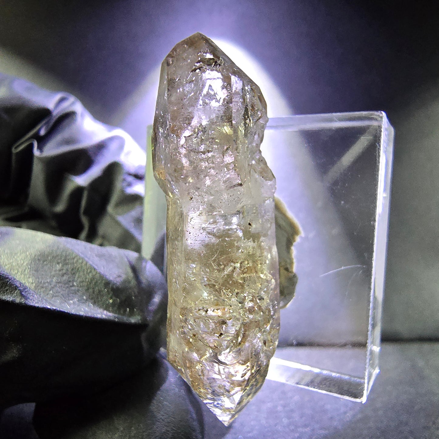Klare Phantom Rauchquarz Zepter Doppelender Spitze 38*12*10mm Goboboseb Namibia