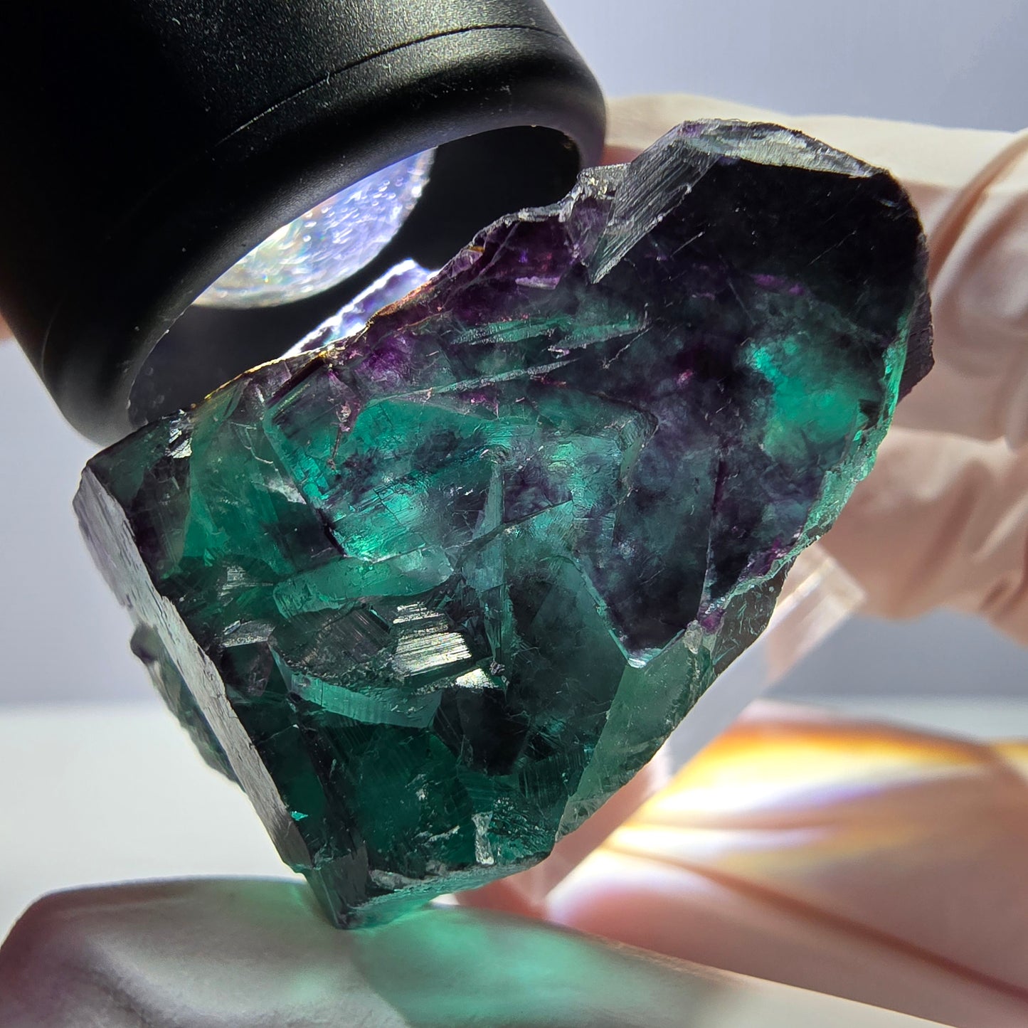 Seltene Fluorit Würfel Stufe, grün lila Okorusu, Namibia 41*32*26mm