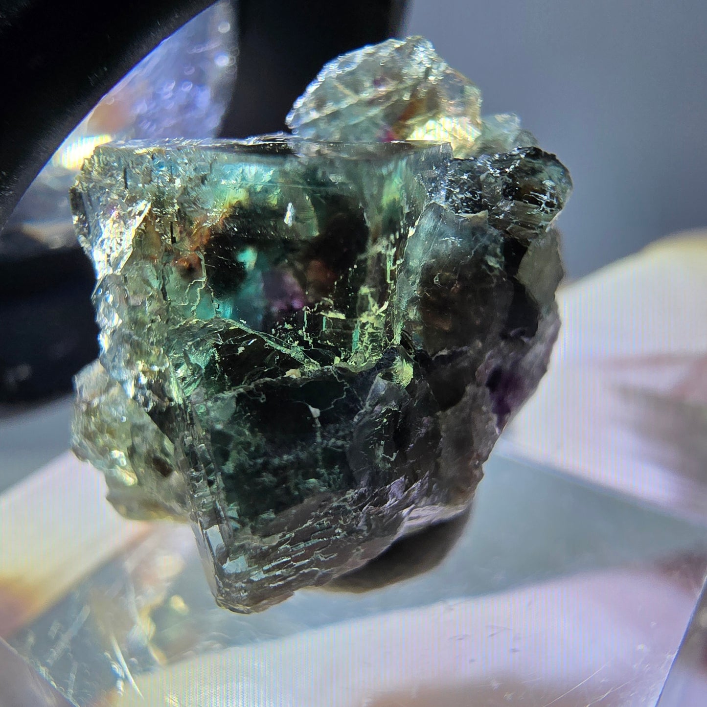 Phantom Fluorit Würfel Stufe, grün parkettiert Okorusu, Namibia 21*16*13mm
