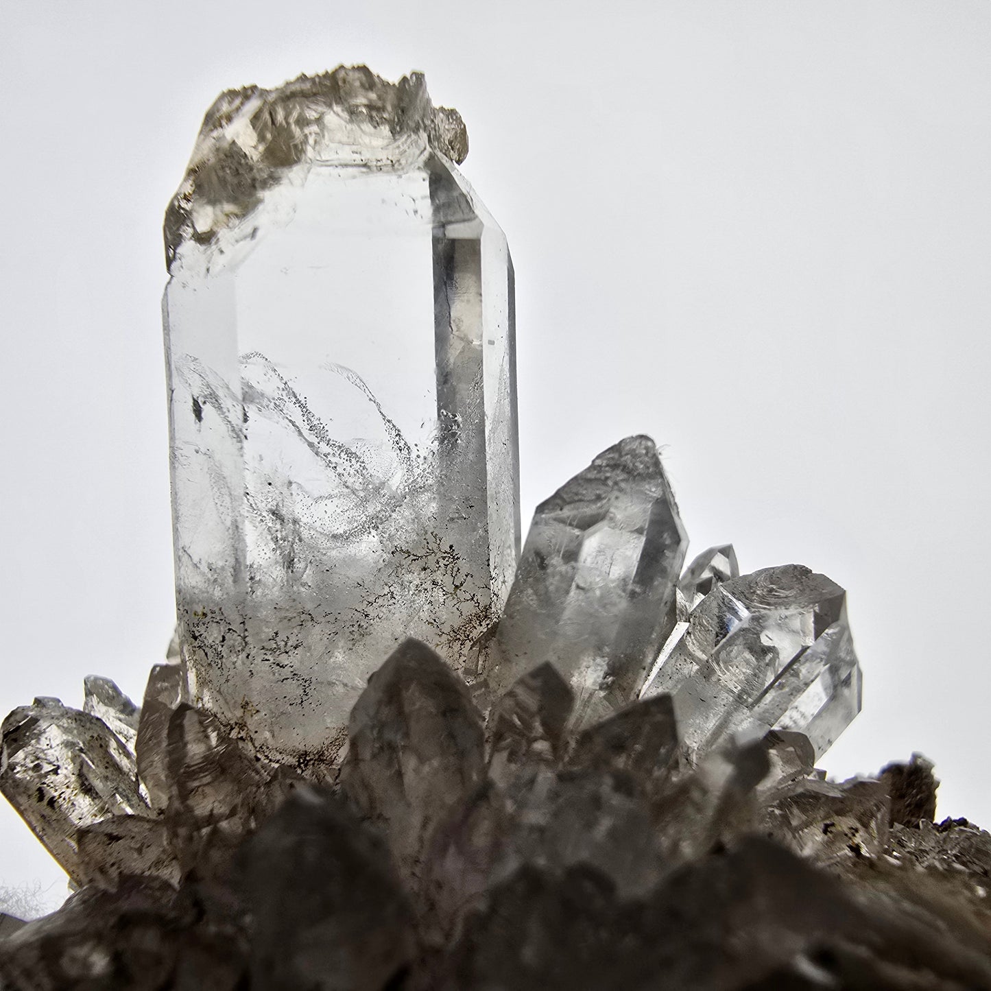 Clear smoky quartz points on matrix specimen Valentine Pocket Goboboseb Namibia 53*44*39mm