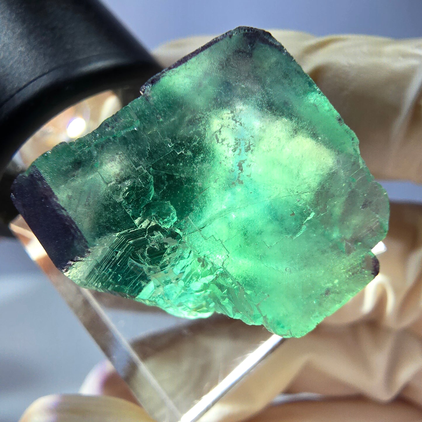 Phantom Fluorit Würfel parkettiert, grün lila Okorusu, Namibia 20*21*19mm