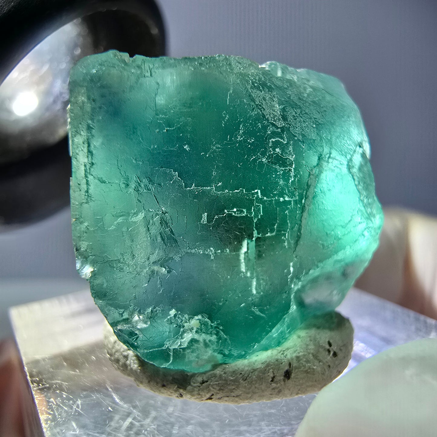 Klarer Phantom Fluorit Würfel parkettiert, grün Okorusu, Namibia 21*20*19mm