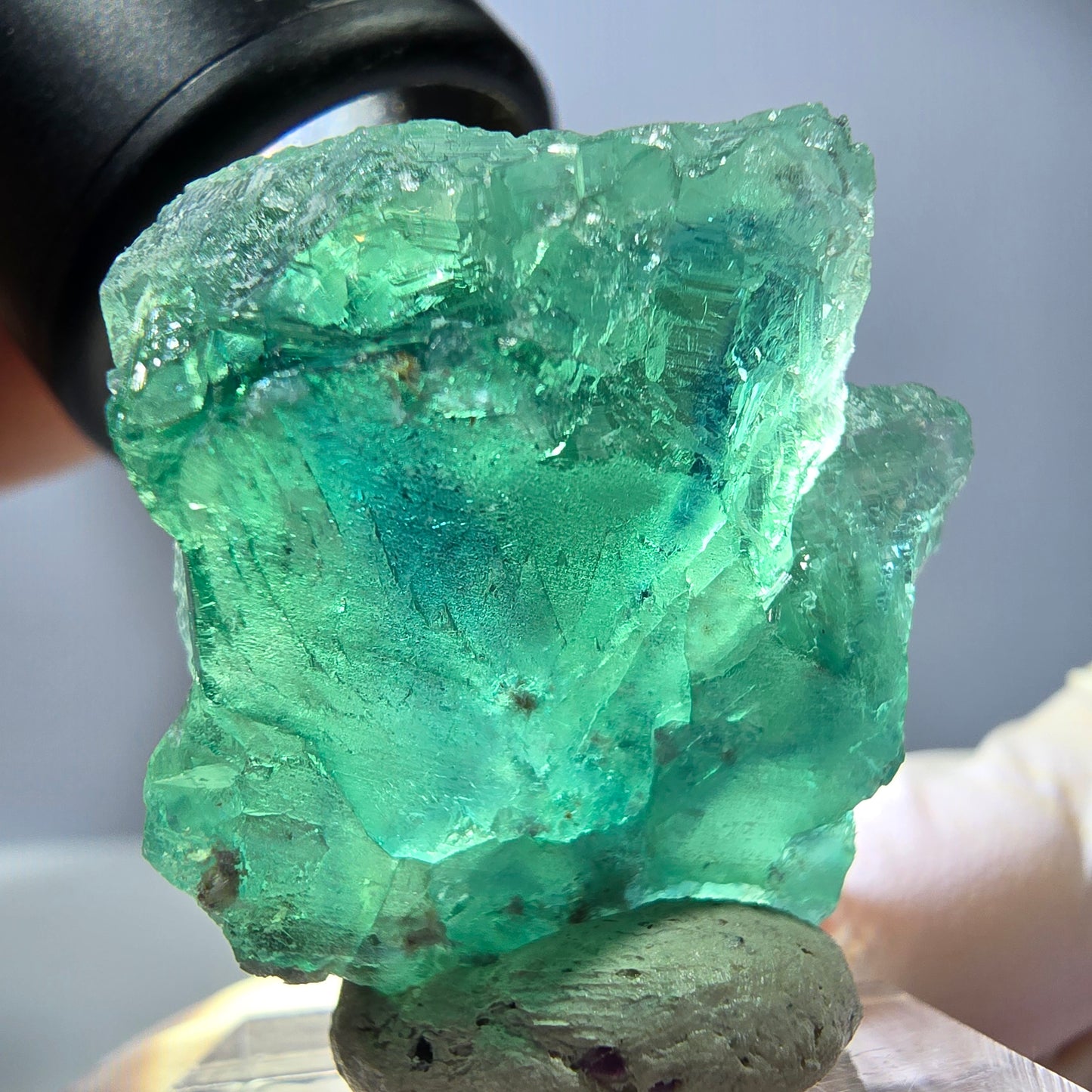Rare spécimen de cube de fluorite fantôme, vert Okorusu, Namibie 34 x 29 x 21 mm