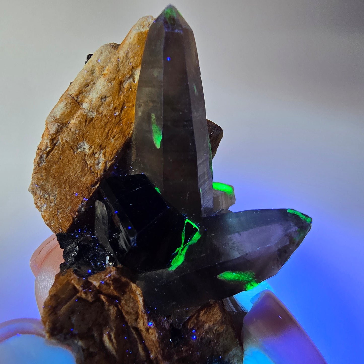 Tourmaline Schörl, quartz fumé, hyalite, stade orthose Erongo, Namibie 48*35*27mm