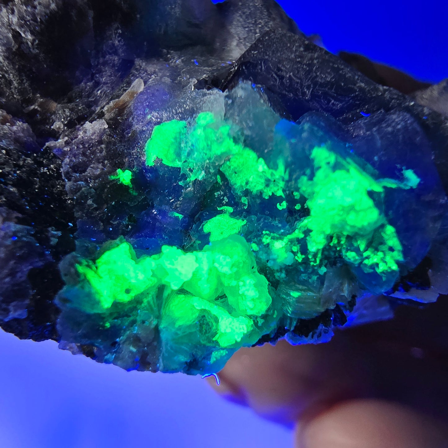 Fluorite fantôme, muscovite, hyalite, tourmaline Schörl, Erongo, Namibie, 49 x 38 x 30 mm
