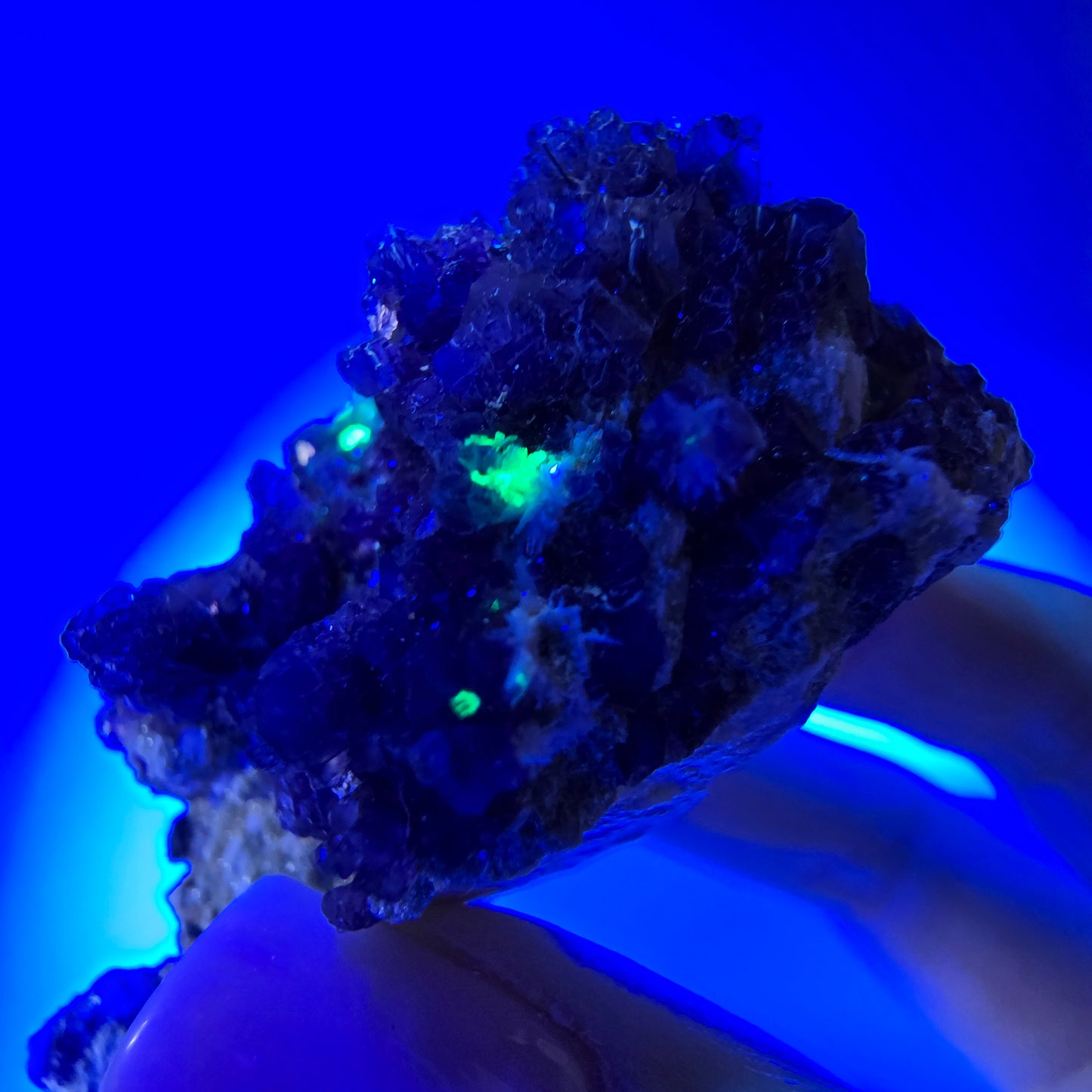Cube de fluorite fantôme, hyalite, spécimen d'orthose, Erongo, Namibie, 63 x 40 x 28 mm