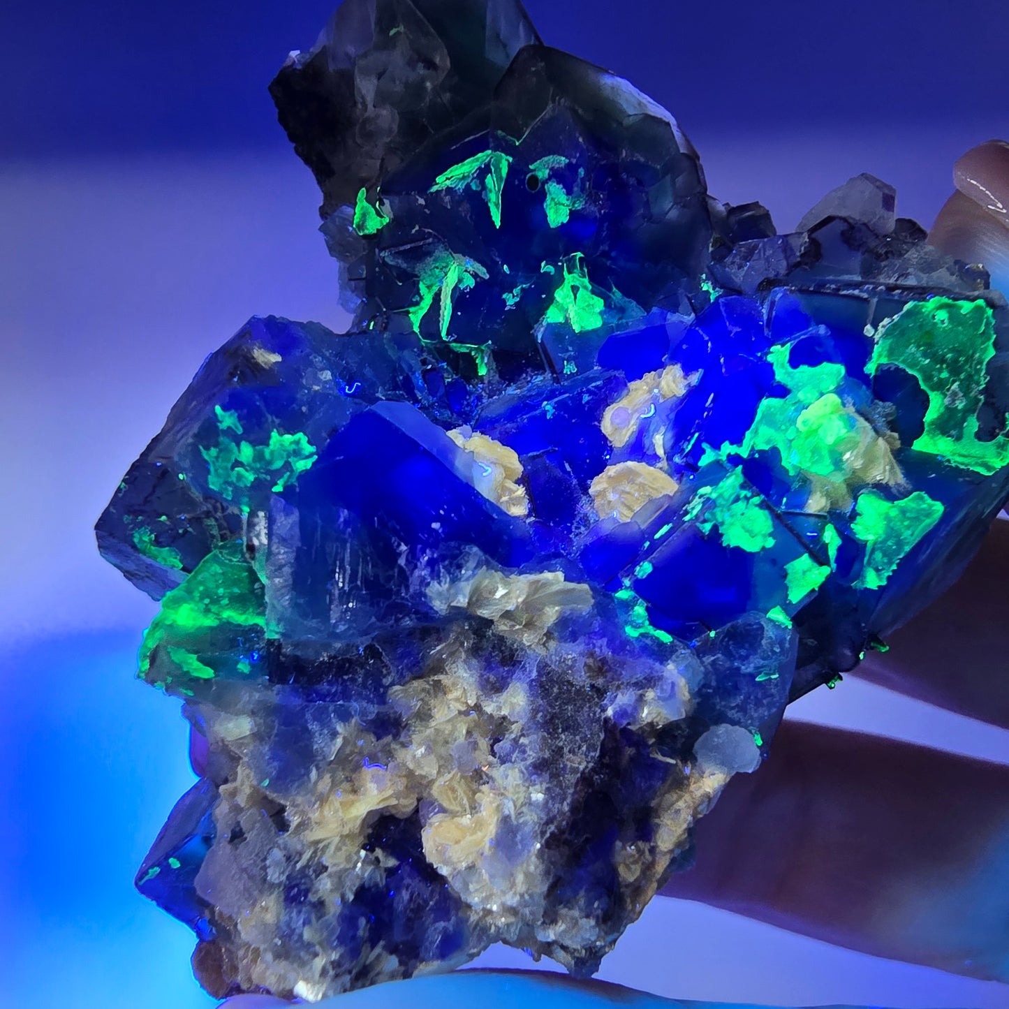 Phantom Fluorit zonal Schörl Rauchquarz Muskovit Hyalit Erongo, Namibia 69*56*40mm