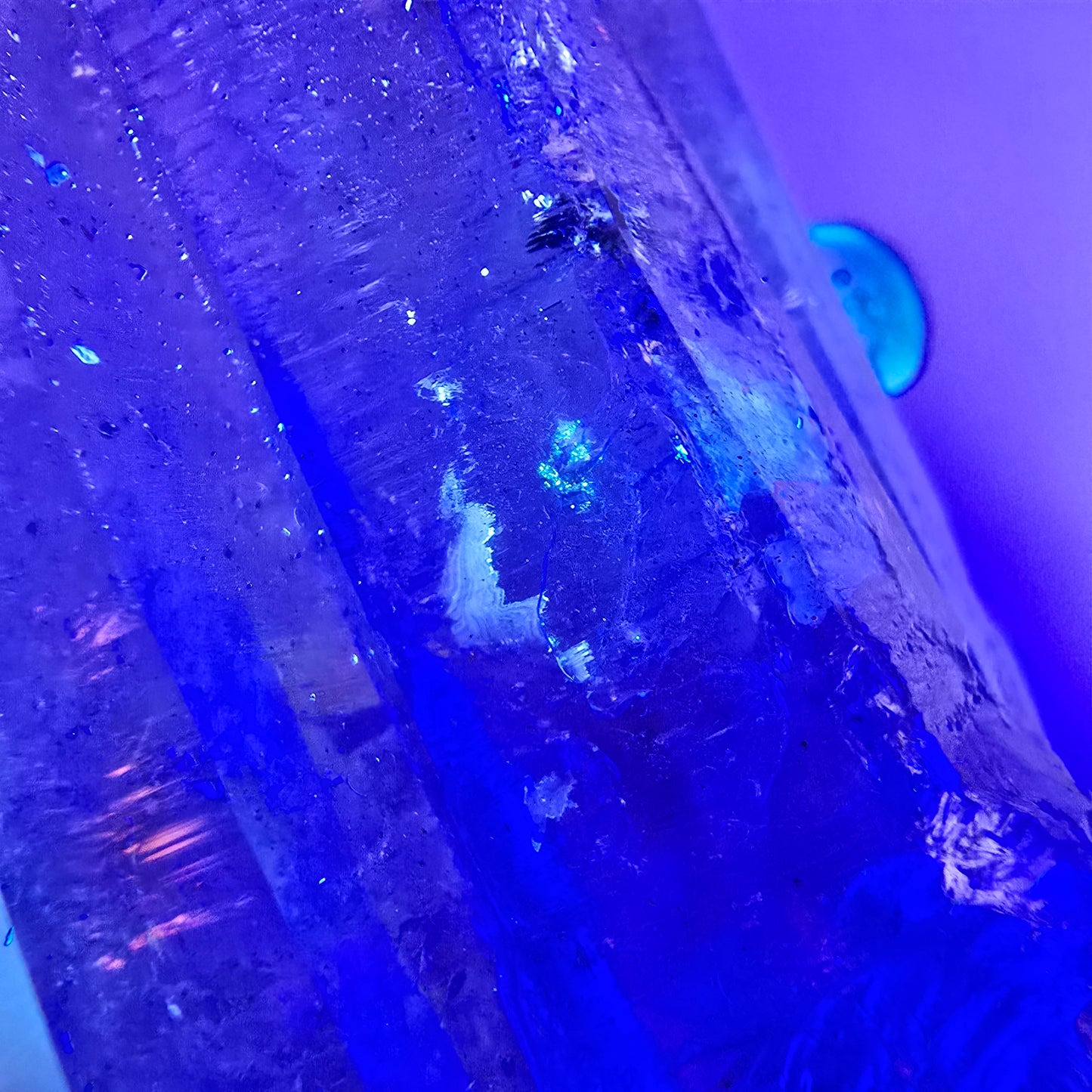 Sceptre d'améthyste squelette Enhydro DT UV Calcite 2x Bubble Valentine Pocket Namibie 99*35*31mm