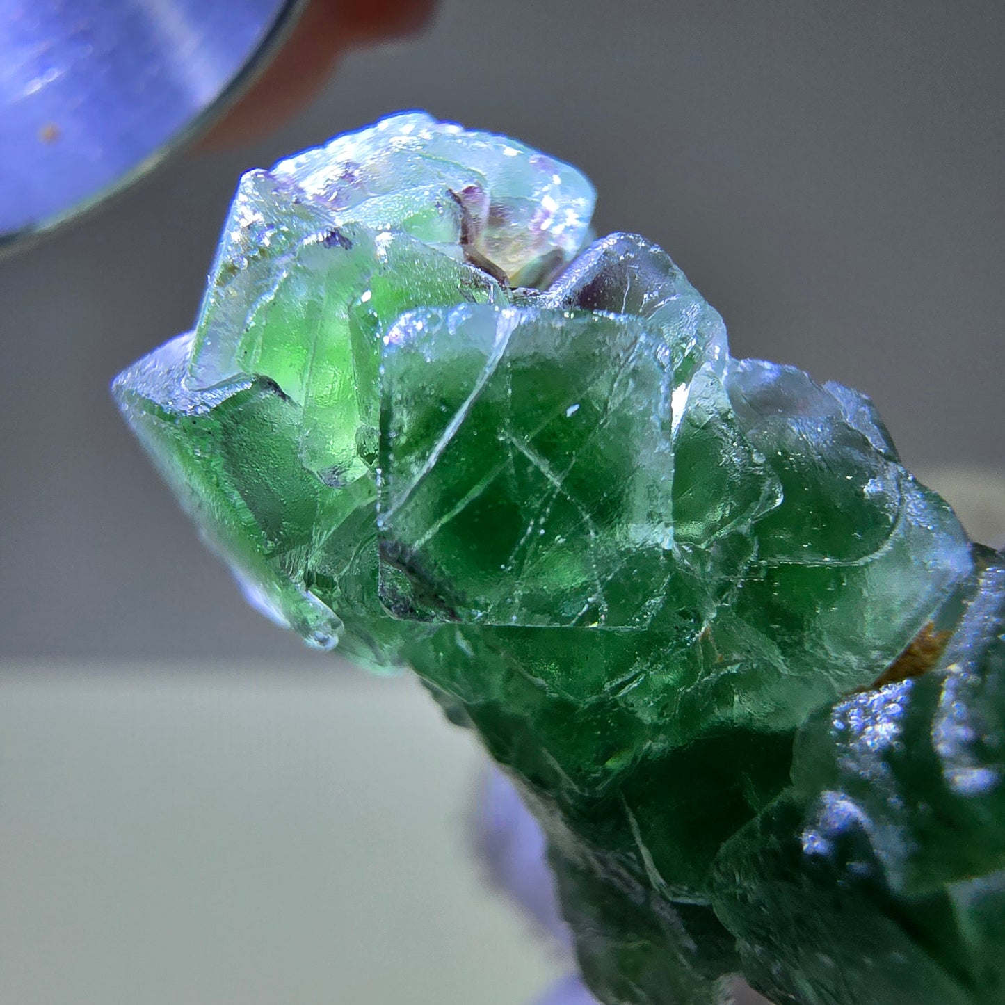 Cube de fluorite fantôme, spécimen de tourmaline Schorl, Erongo, Namibie, 26 x 15 x 15 mm