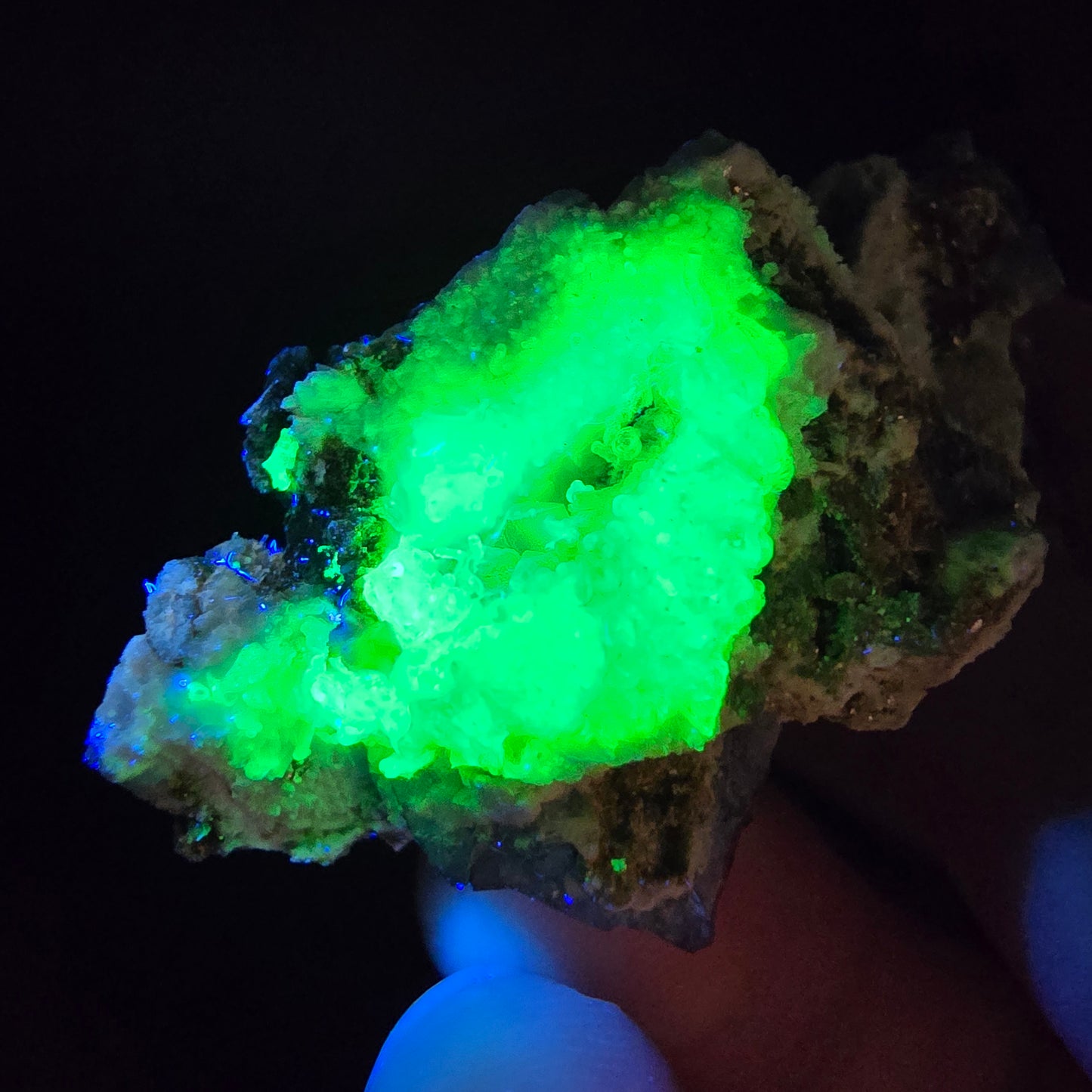Zonare Fluorit, Muskovit, Hyalit, Orthoklas Stufe Erongo Namibia 58*31*21mm