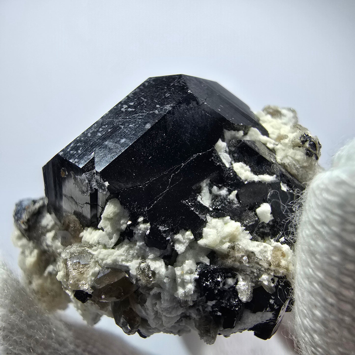 Seltene Schörl Turmalin, Hyalit, Orthoklas Stufe Erongo, Namibia 39*37*26mm