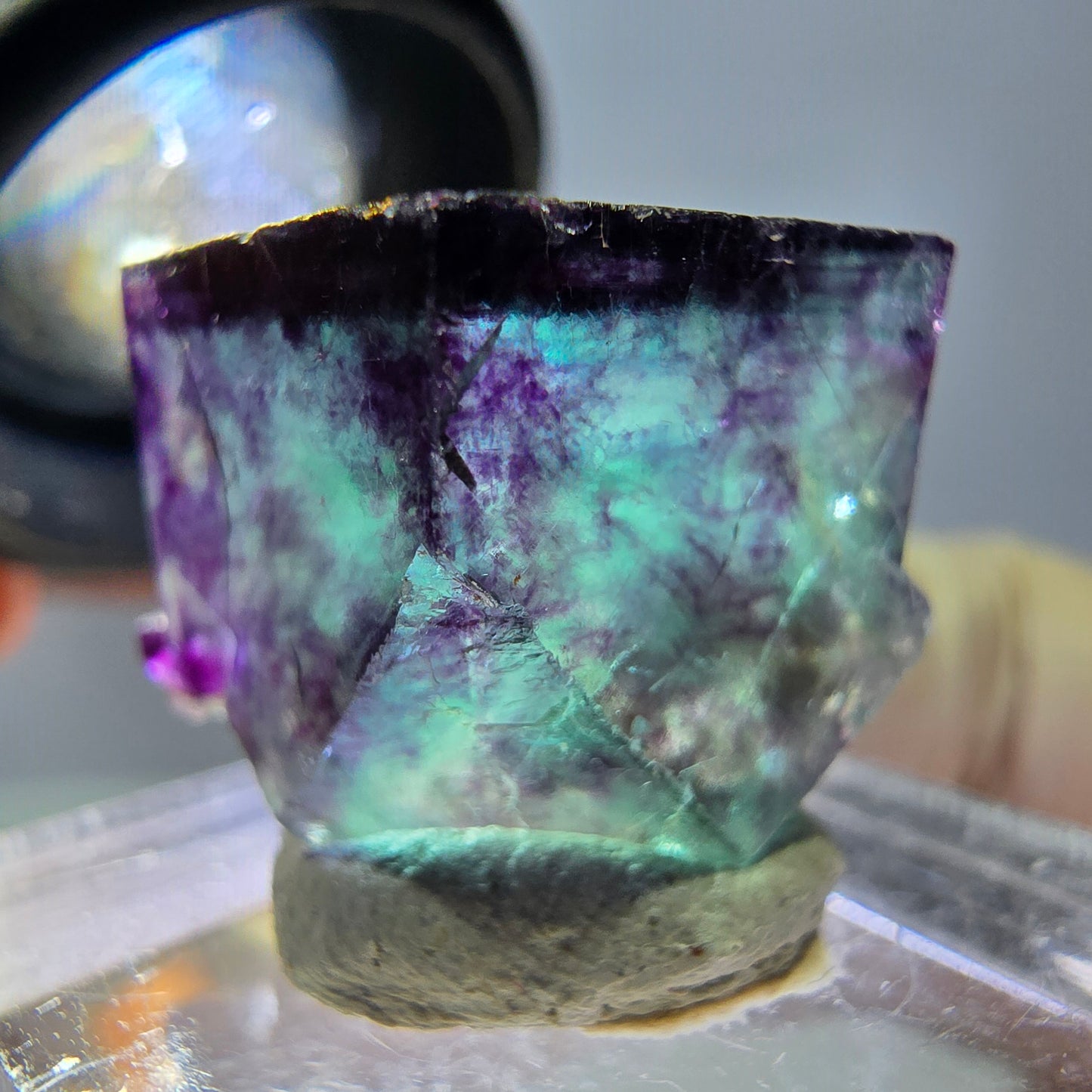 Phantom Fluorit Würfel parkettiert, grün lila Okorusu, Namibia 17*17*17mm