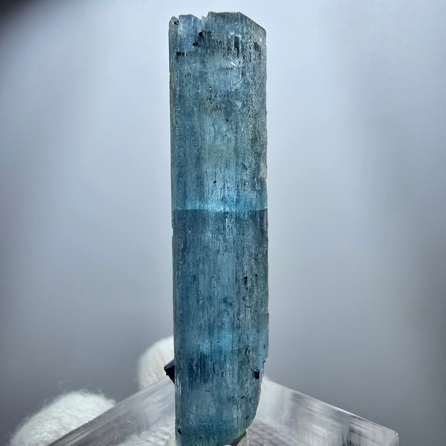 Seltener Aquamarin X mit Hyalit, Schörl Turmalin Erongo, Namibia 45*10*7mm