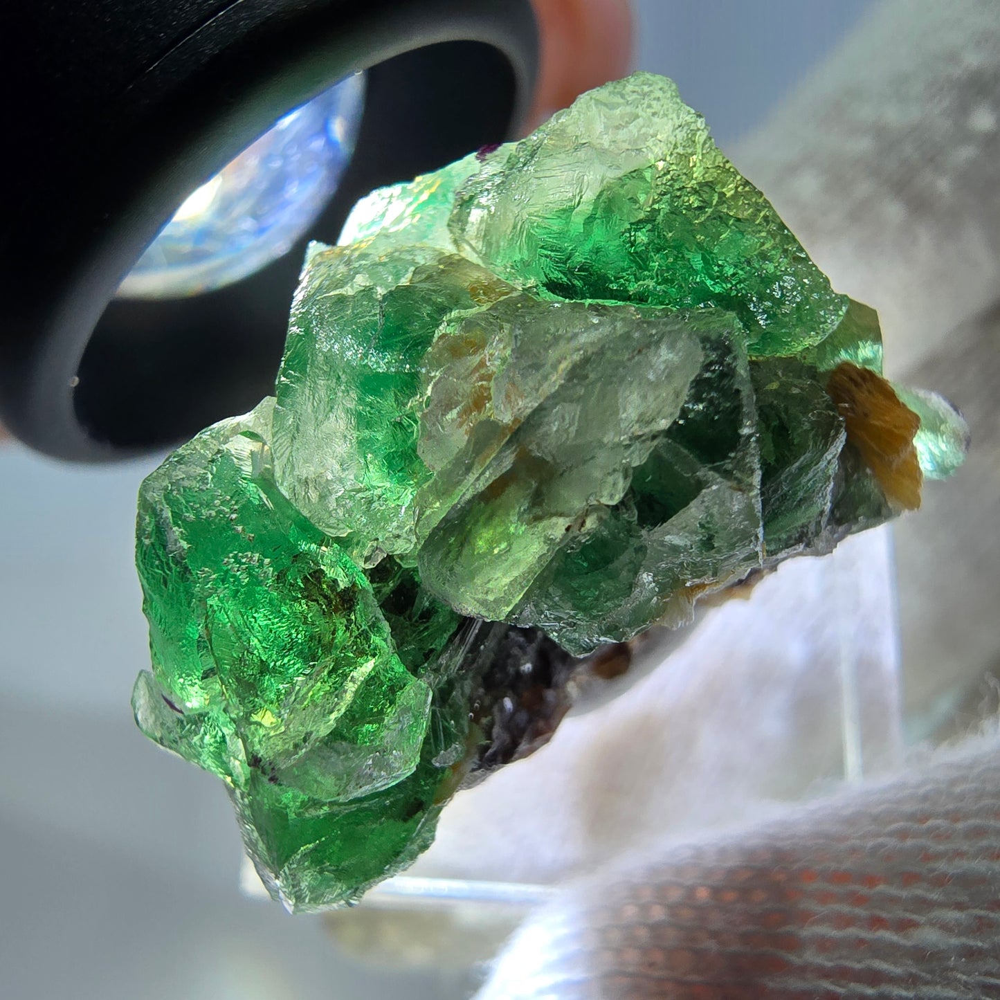 Cube de fluorite fantôme, spécimen de muscovite, Erongo, Namibie, 30 x 23 x 21 mm