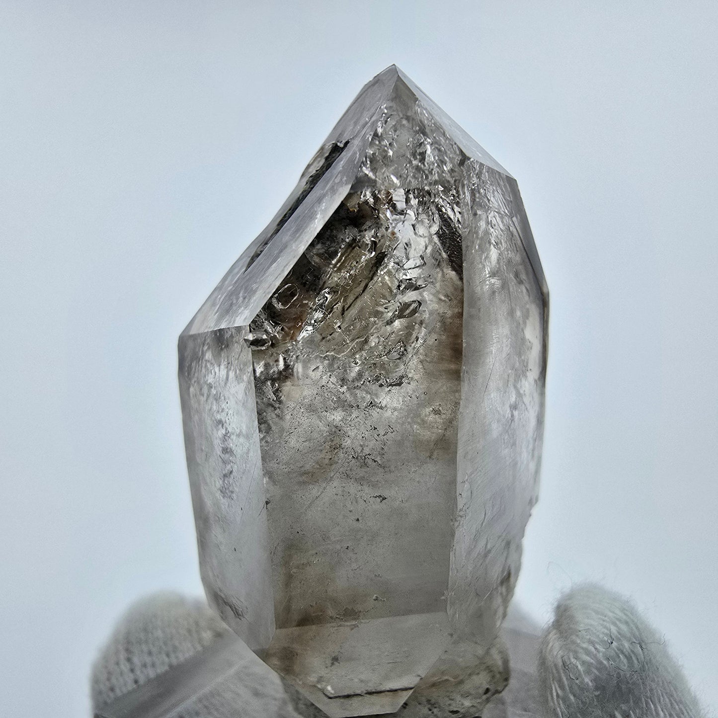 Enhydro Phantom Rauchquarz Zepter, 2x Blase Goboboseb, Namibia 43*27*21mm
