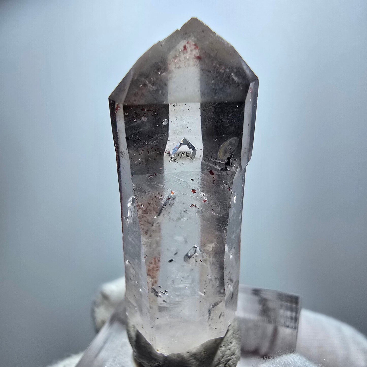 Seltener Phantom Rauchquarz Eisen Zepter Kristall Goboboseb, Namibia 42*15*14mm
