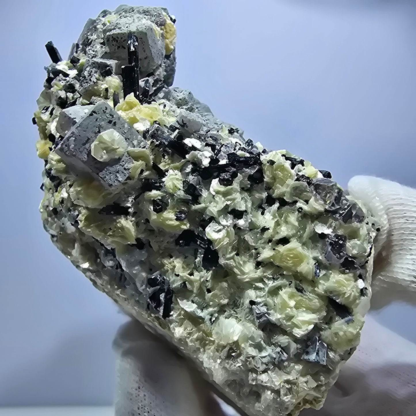 Colorful Phantom Fluorite Cubes Schorl Tourmaline Muscovite Erongo, Namibia 95*71*57mm