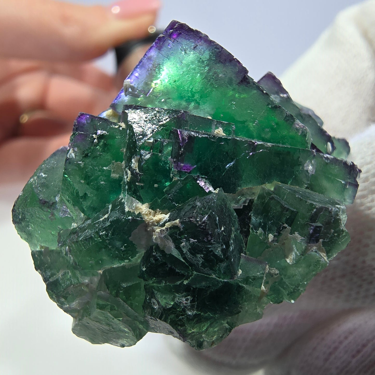 Phantom Fluorit Würfel Stufe parkettiert zonal Okorusu, Namibia 40*32*25mm