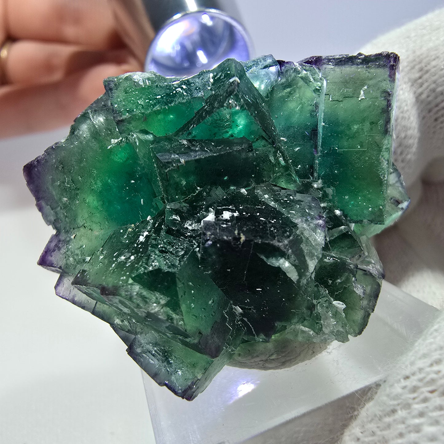 Spécimen de cube de fluorite fantôme parqueté zonal Okorusu, Namibie 42*34*21mm