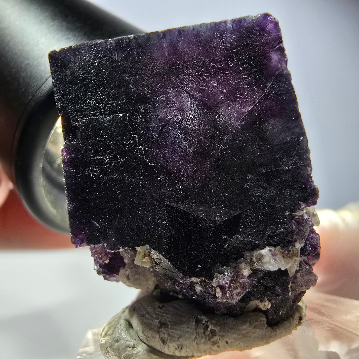 Phantom Fluorite cube parquetted, green purple Okorusu, Namibia 26*24*22mm