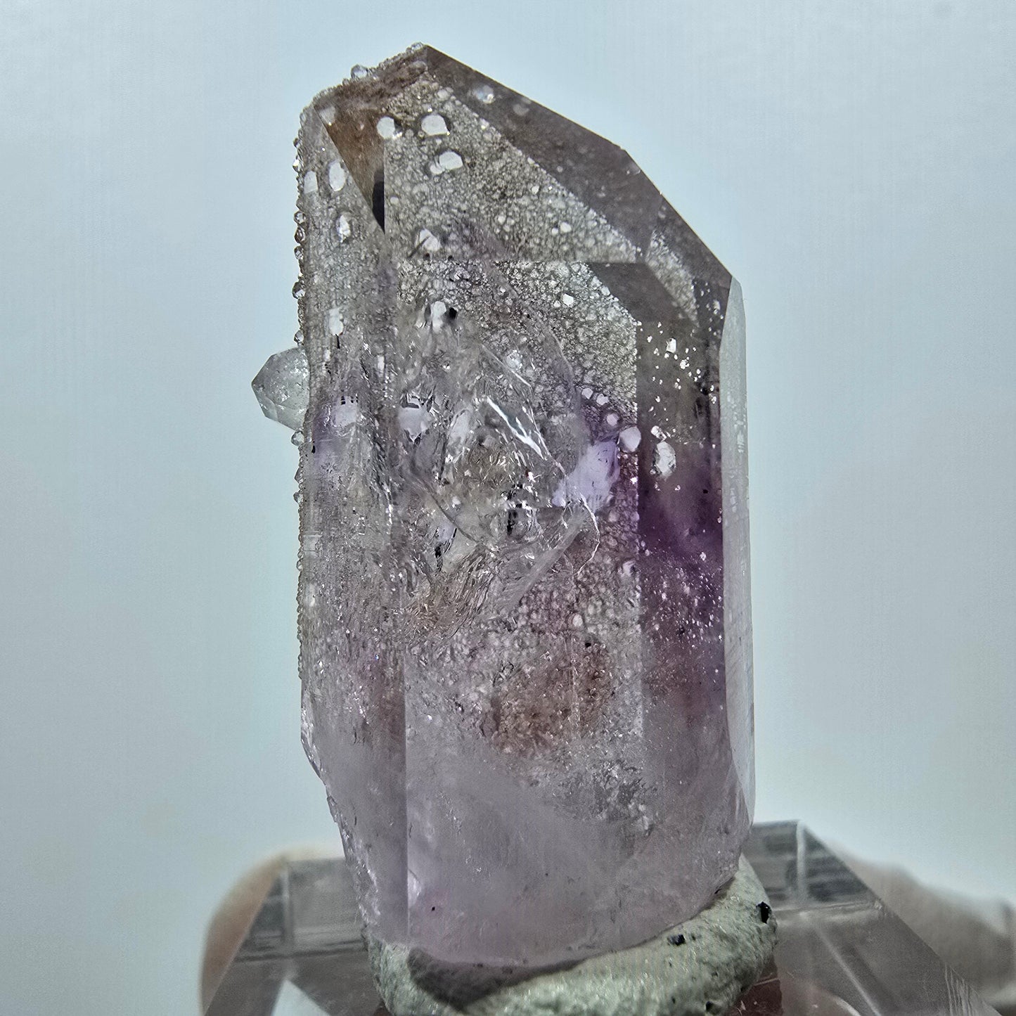 Phantom Amethyst with Analcim Tip Streep Mine, Goboboseb, Namibia 37*17*13mm