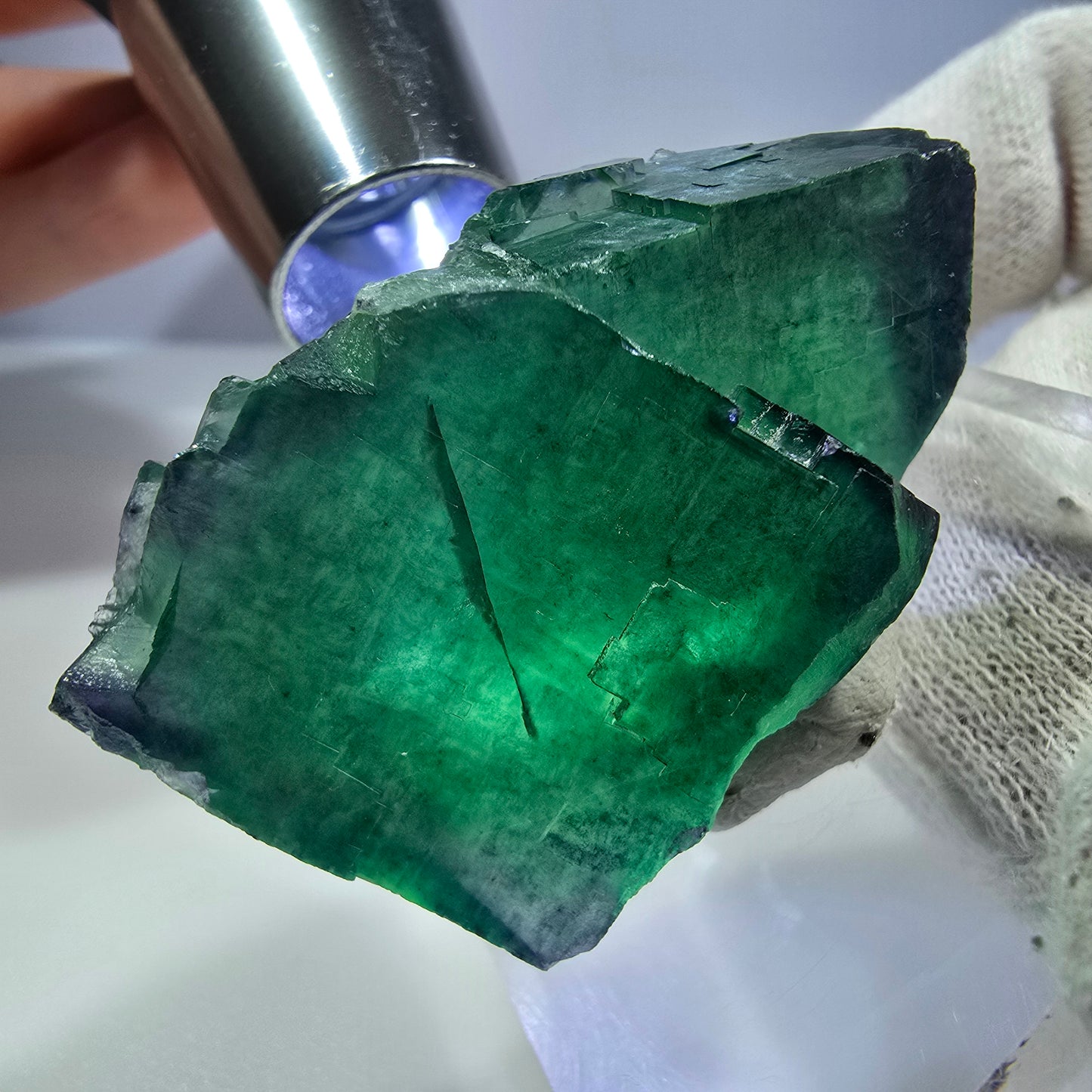 Phantom Fluorit Würfel Stufe parkettiert zonal Okorusu, Namibia 48*32*25mm