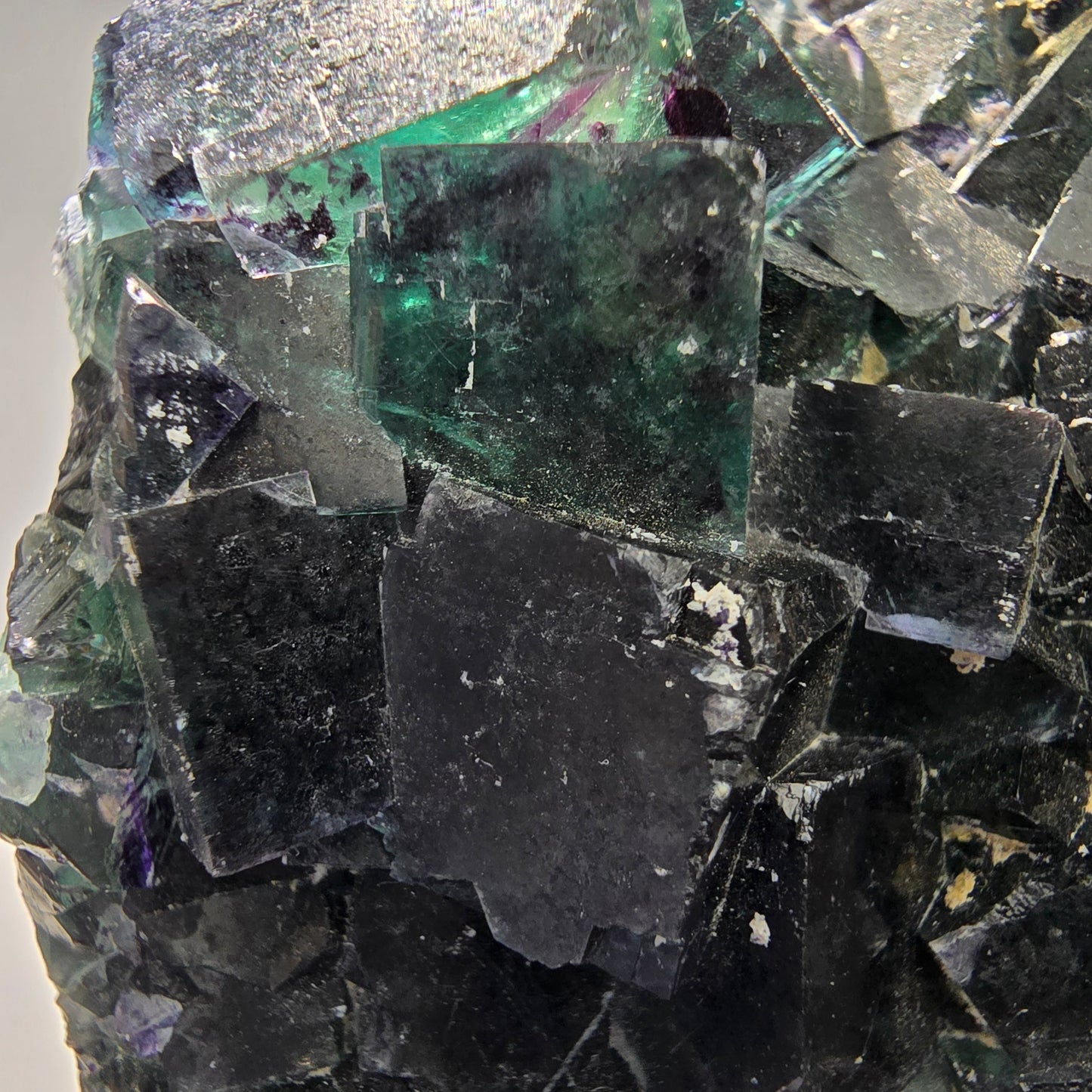 Seltene Phantom Fluorit Würfel Stufe grün lila Okorusu, Namibia 81*67*26mm