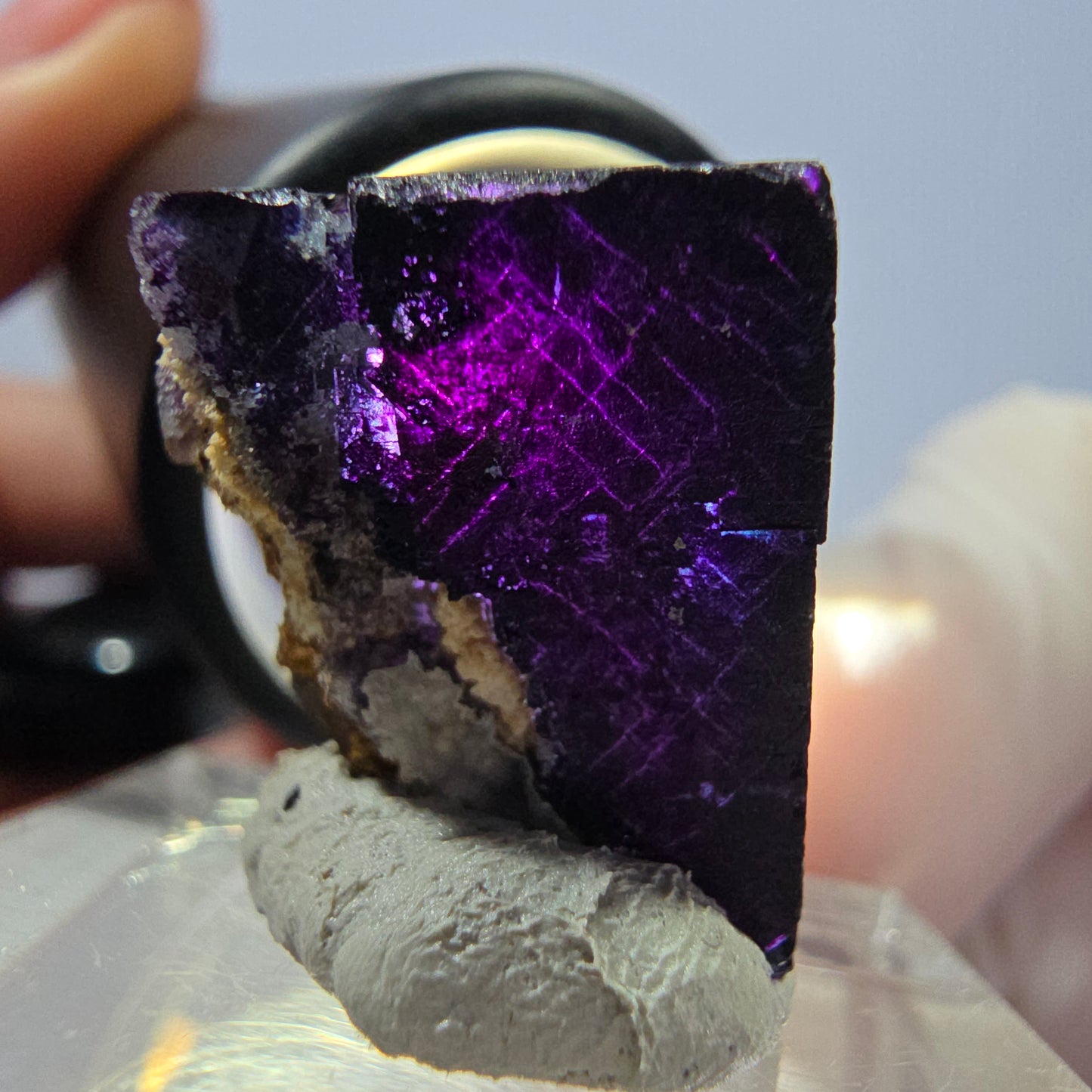 Phantom Fluorit Würfel Stufe grün lila zonal 11:11 Angel Pocket, Namibia 19*19*18mm