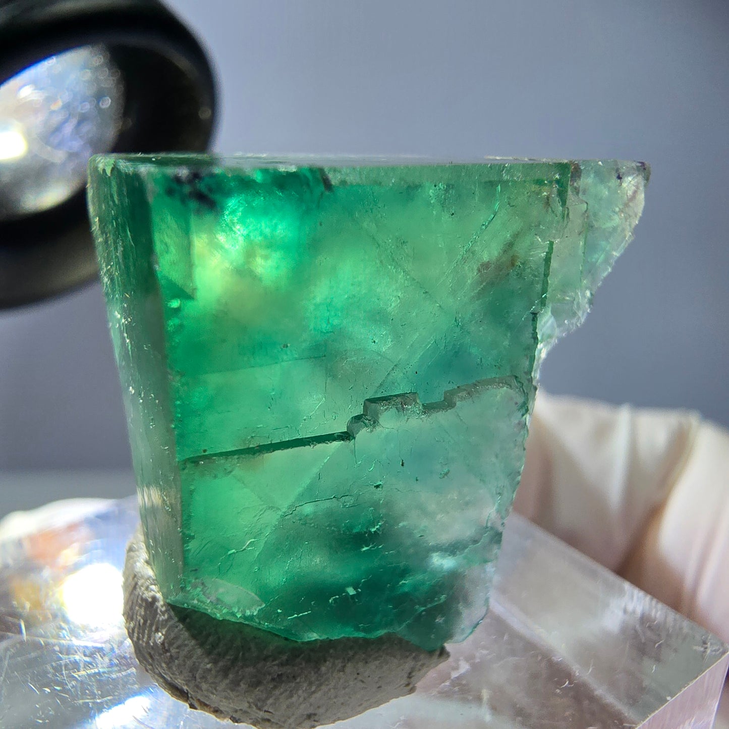 Klarer Phantom Fluorit Würfel parkettiert, grün Okorusu, Namibia 22*21*19mm