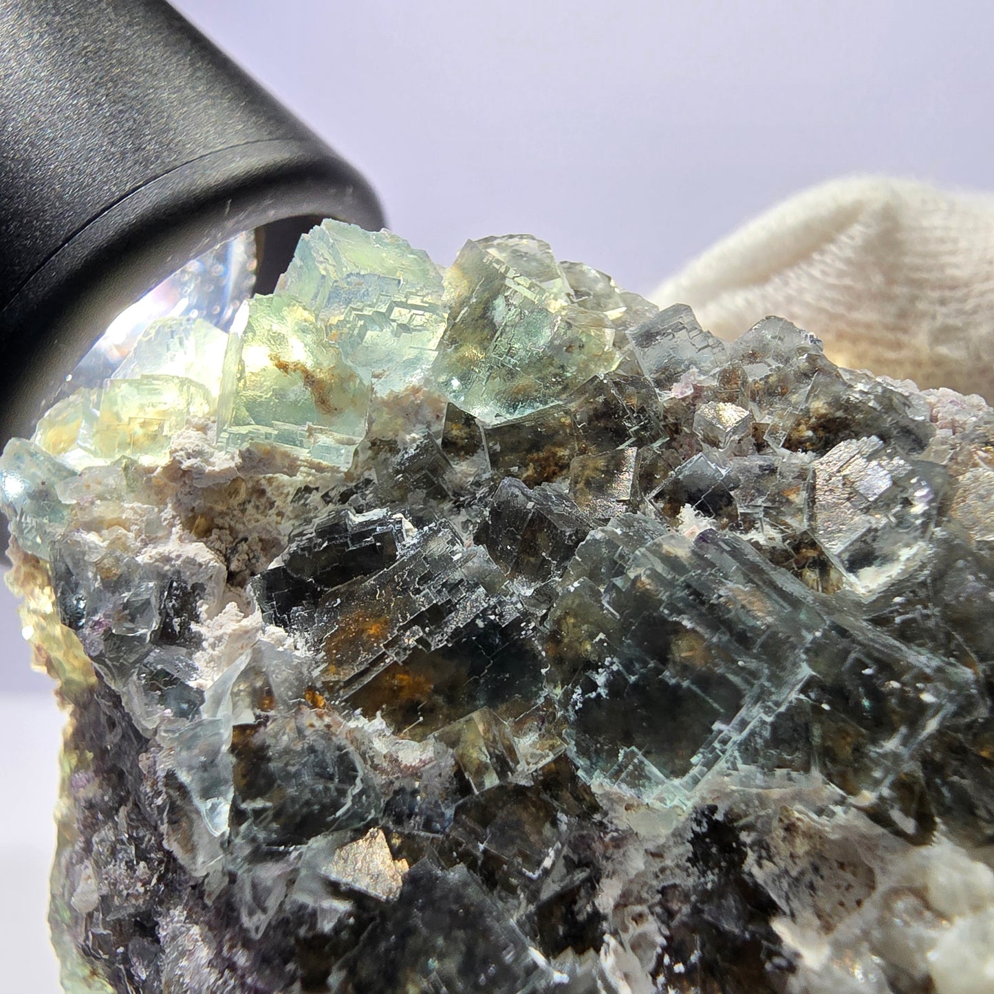 Große Phantom Fluorit Würfel, Quarz Stufe, doppelseitig grün Okorusu Namibia 110*53*36mm