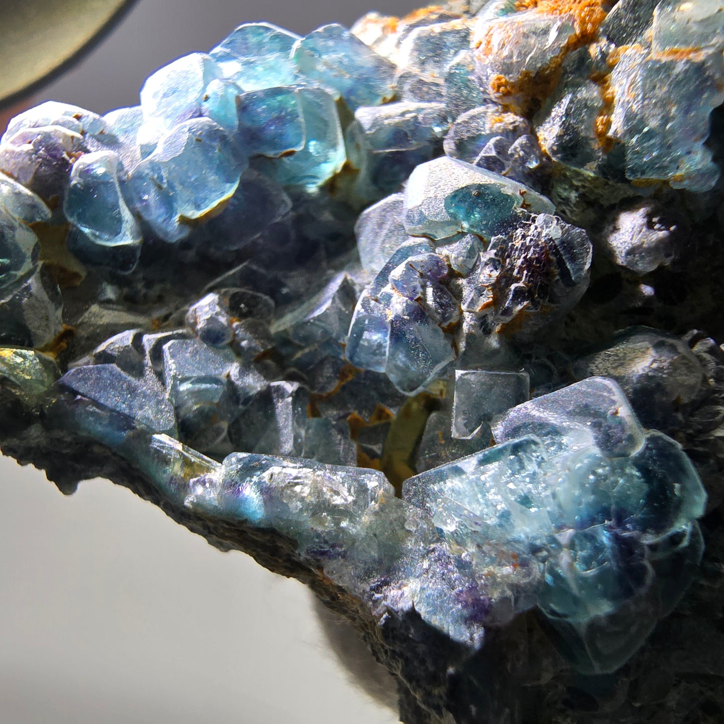 Cube de fluorite fantôme zonal, spécimen de tourmaline Schorl, Erongo, Namibie, 59 x 47 x 23 mm