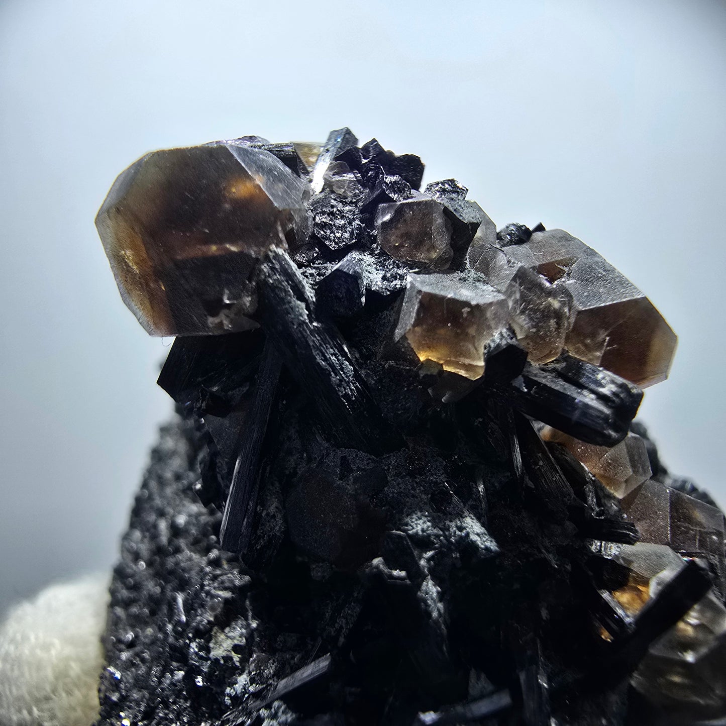 Phantom Fluorite Cube Brown, Schorl Tourmaline Specimen Erongo, Namibia 81*49*36mm