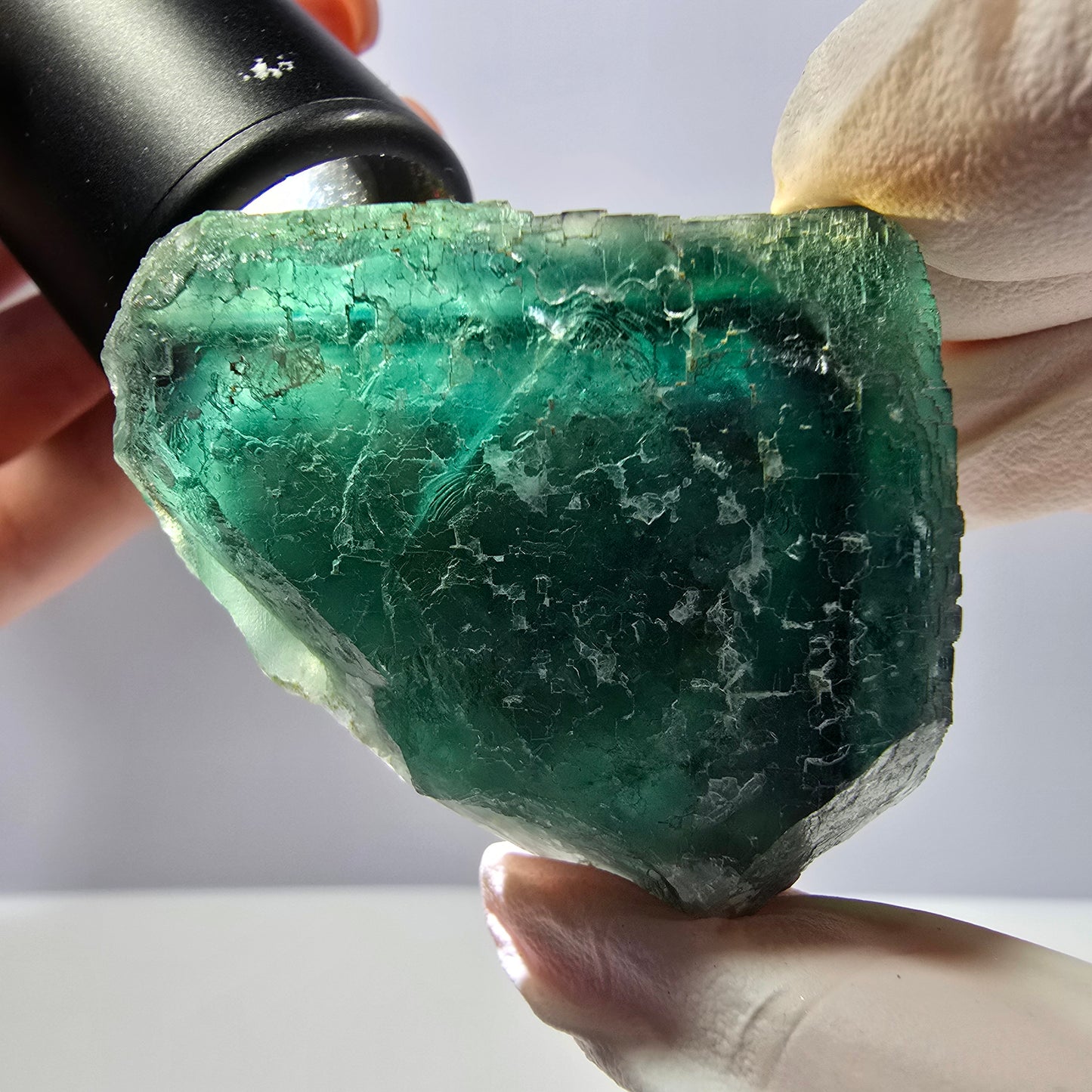 Spécimen de cube de fluorite fantôme, parquet vert Okorusu, Namibie 44*37*35 mm