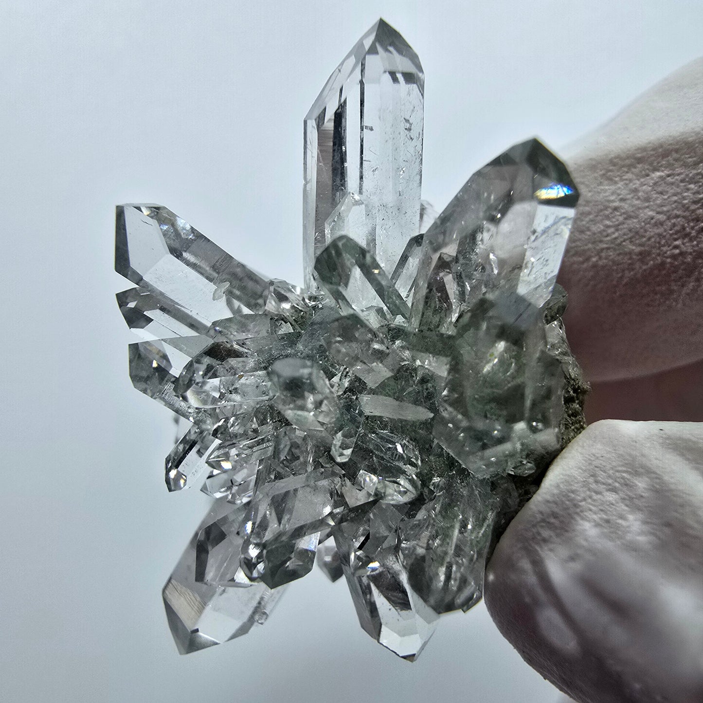 Quartz Starburst, spécimen de chlorite, mine Streep, Goboboseb, Namibie, 32 x 25 x 20 mm