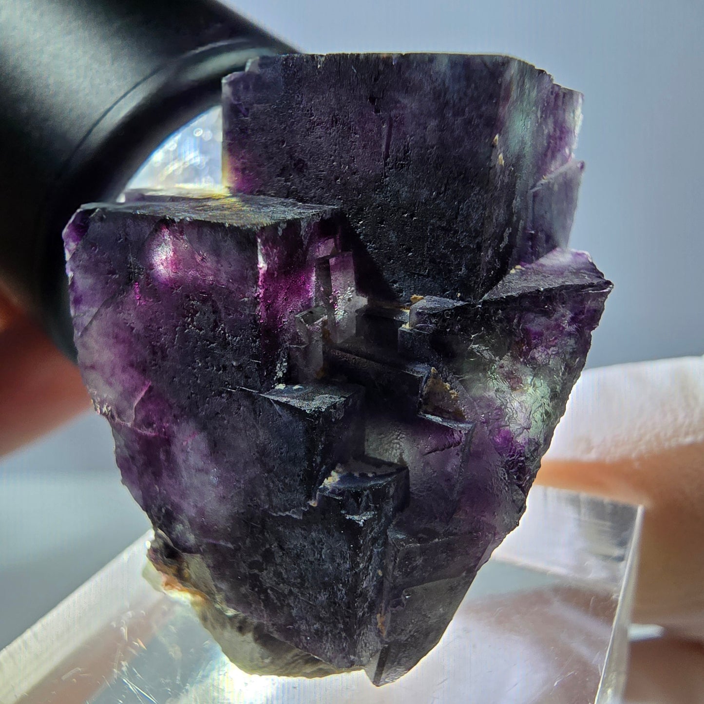 Phantom Fluorit Würfel Stufe, grün lila Okorusu, Namibia 33*24*18mm
