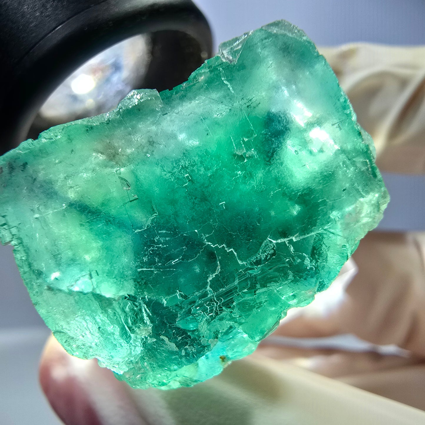 Rare spécimen de cube de fluorite fantôme, vert Okorusu, Namibie 34 x 29 x 21 mm