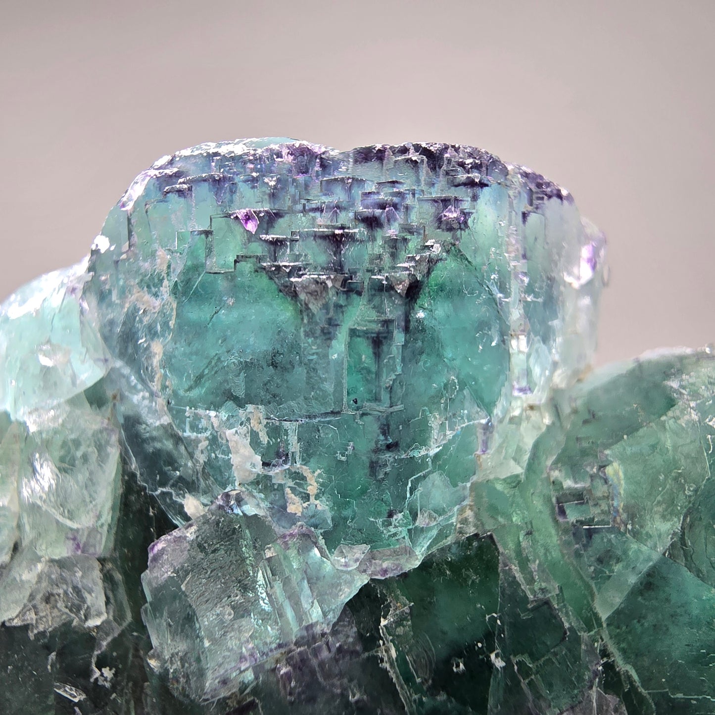 Große Phantom Fluorit Würfel Stufe grün lila zonar Okorusu, Namibia 116*64*31mm