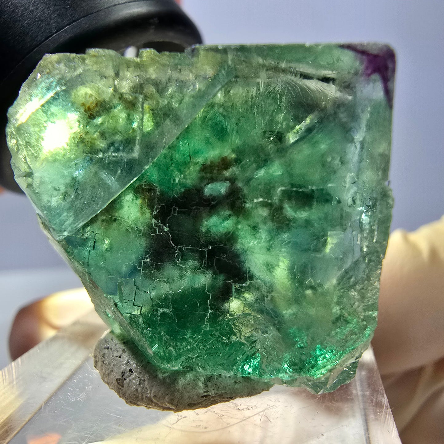Phantom Fluorit Würfel parkettiert, grün lila Okorusu, Namibia 26*23*17mm